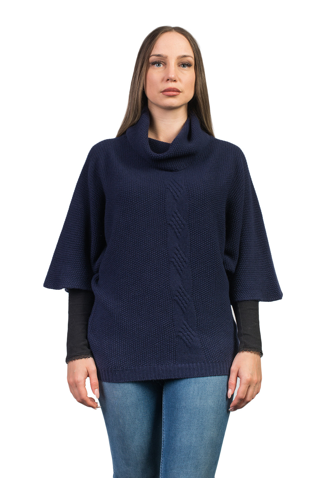 Blue Women's Cable-Knit Cashmere Blend Sweater