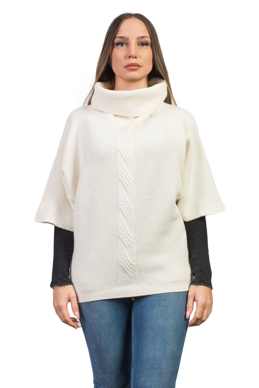 Cream Women's Cable-Knit Cashmere Blend Sweater