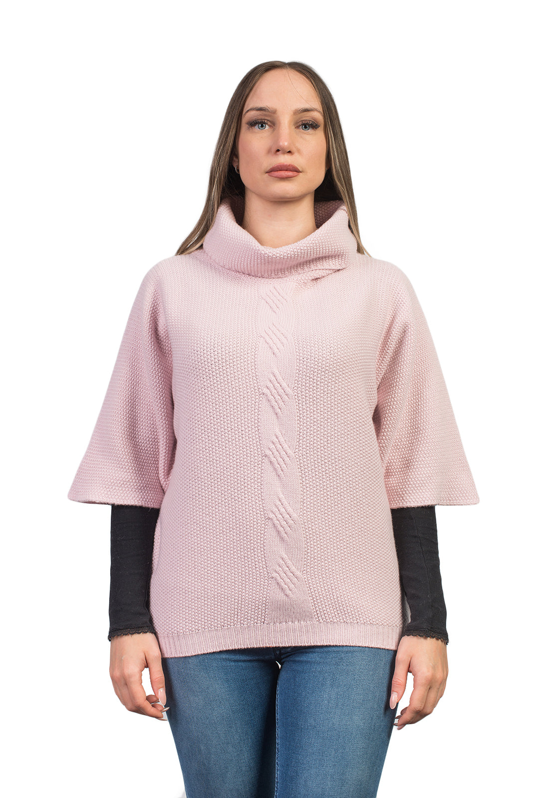 Pink Women's Cable-Knit Cashmere Blend Sweater