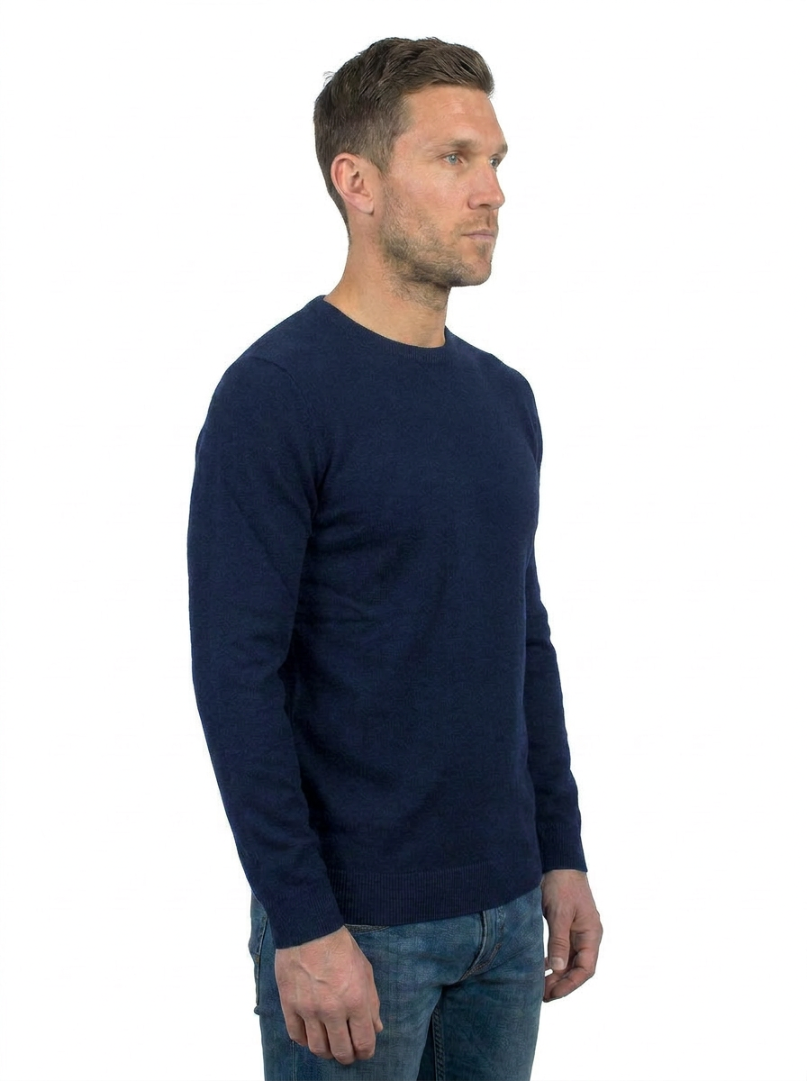 Taupe Men's 100% Cotton Crewneck, view 4