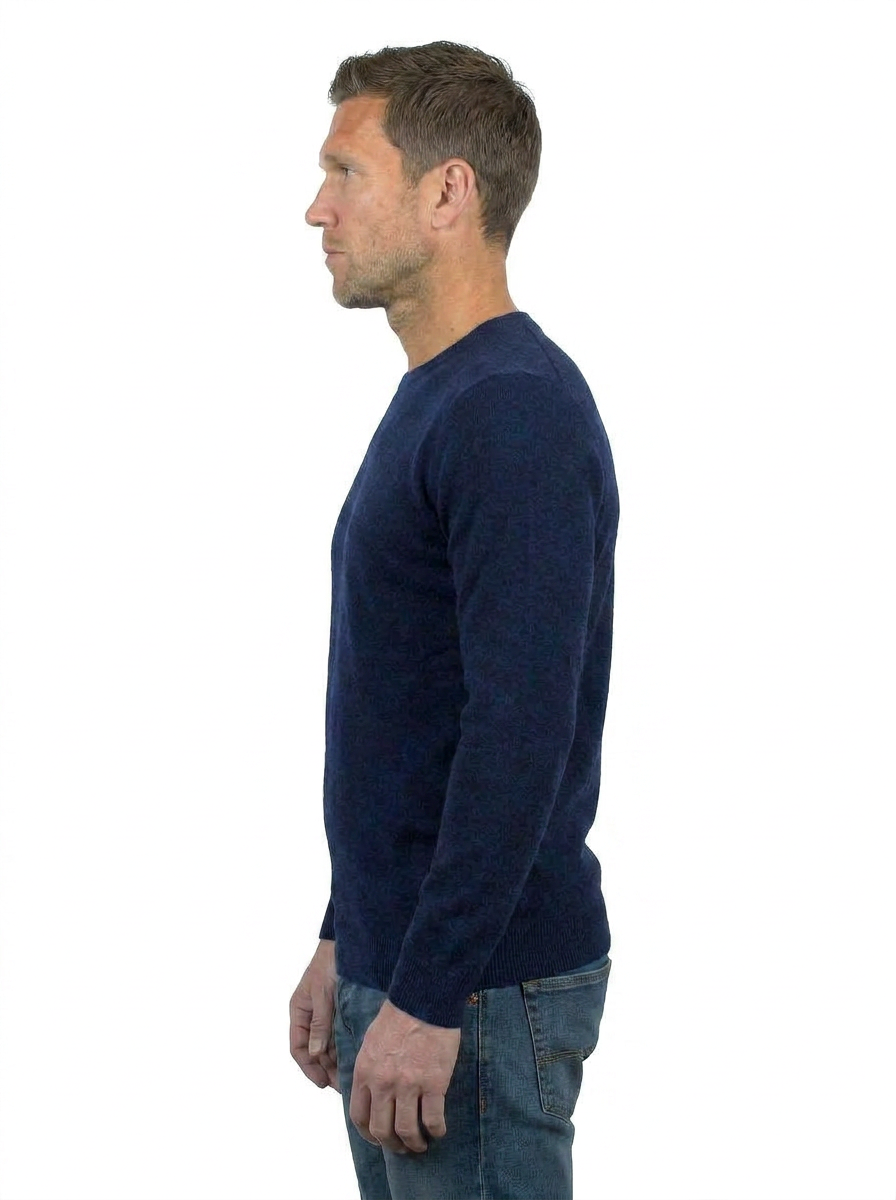 Black Men's 100% Cotton Crewneck, view 5