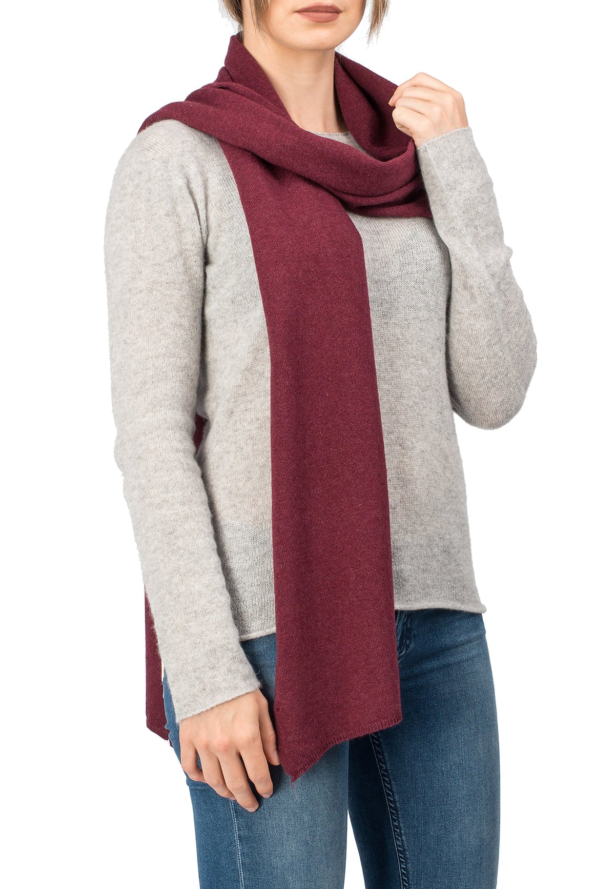 Burgundy Unisex Cashmere Blend Scarf