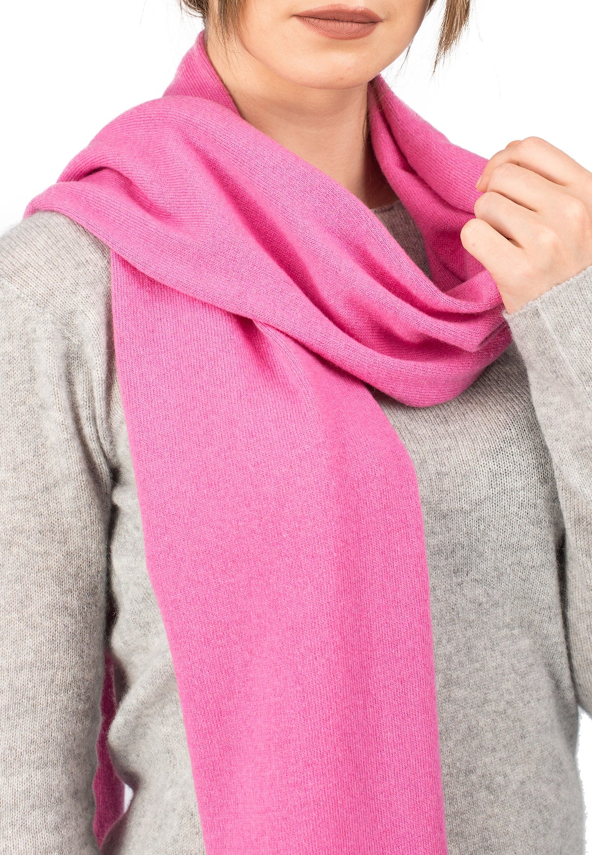 Fuchsia Unisex Cashmere Blend Scarf, view 3
