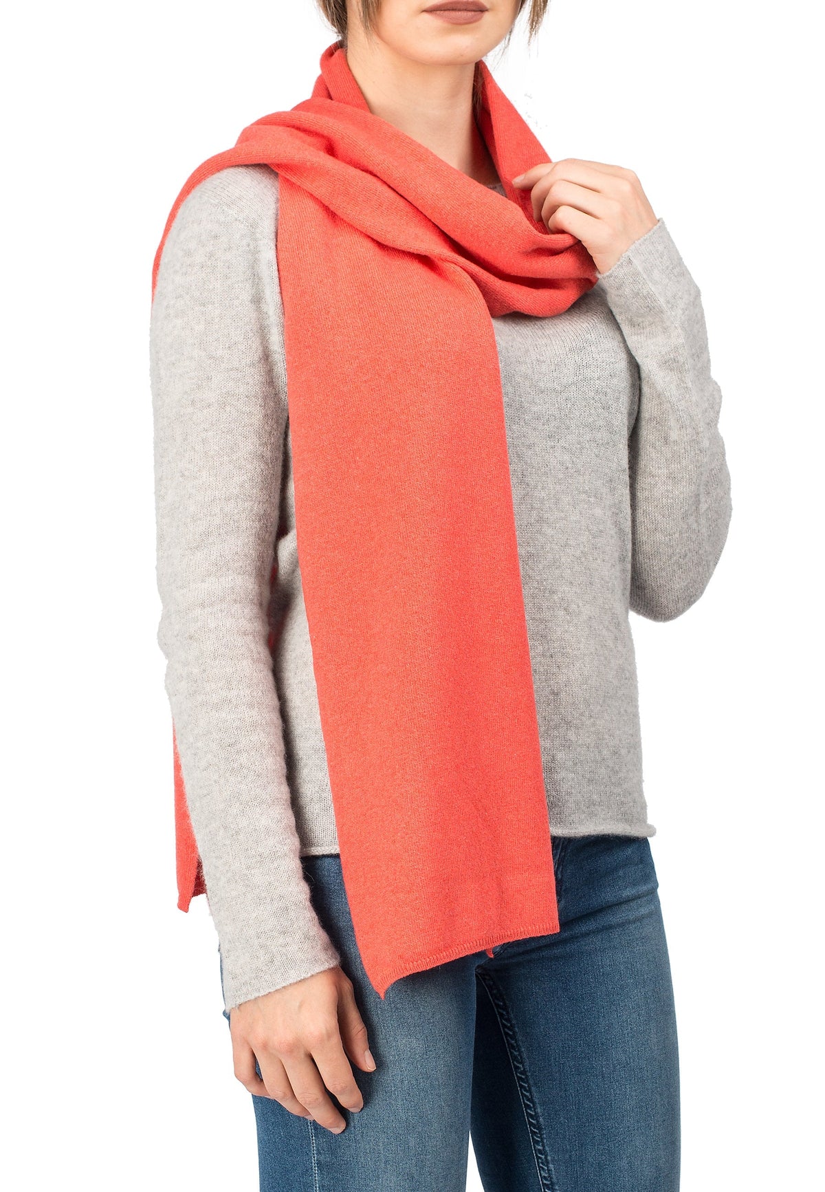 Orange Unisex Cashmere Blend Scarf