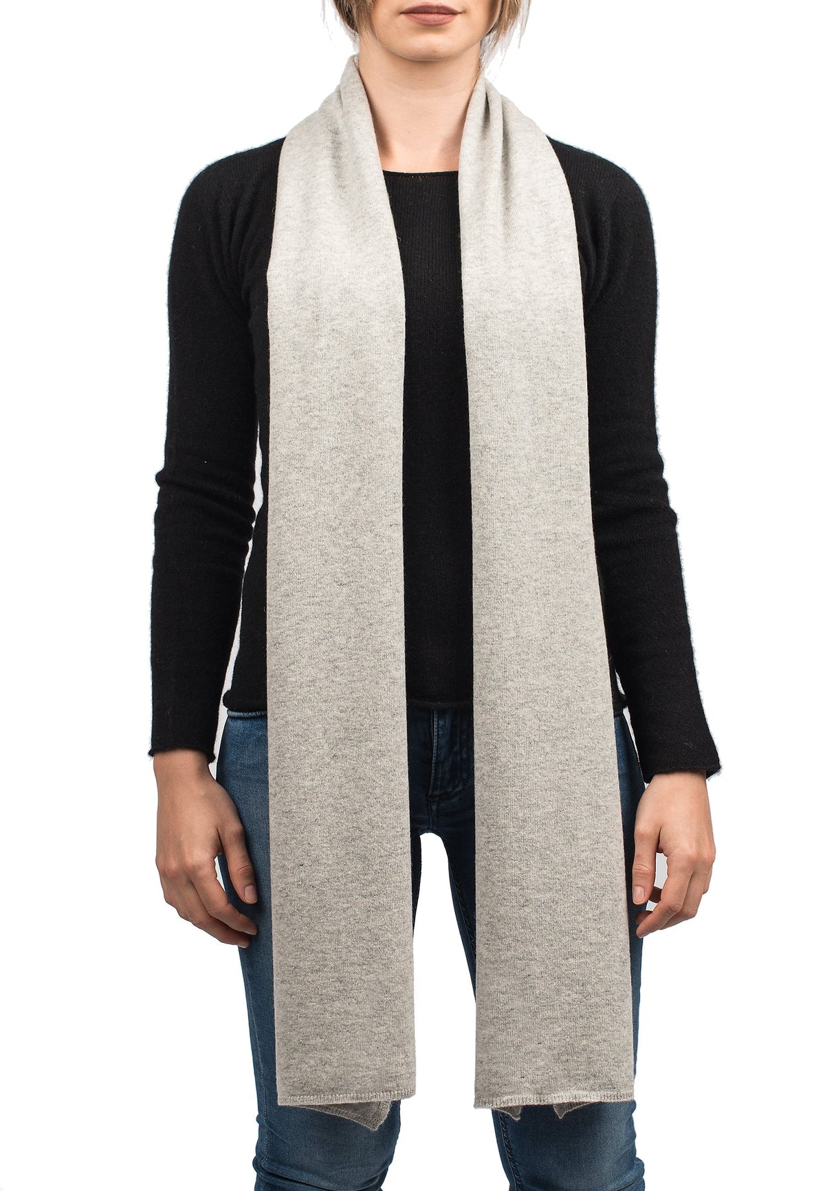 Gray Unisex Cashmere Blend Scarf, view 2