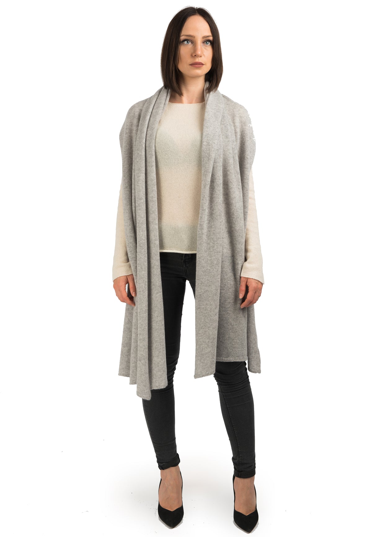 Gray Women's 100% Cashmere Wrap