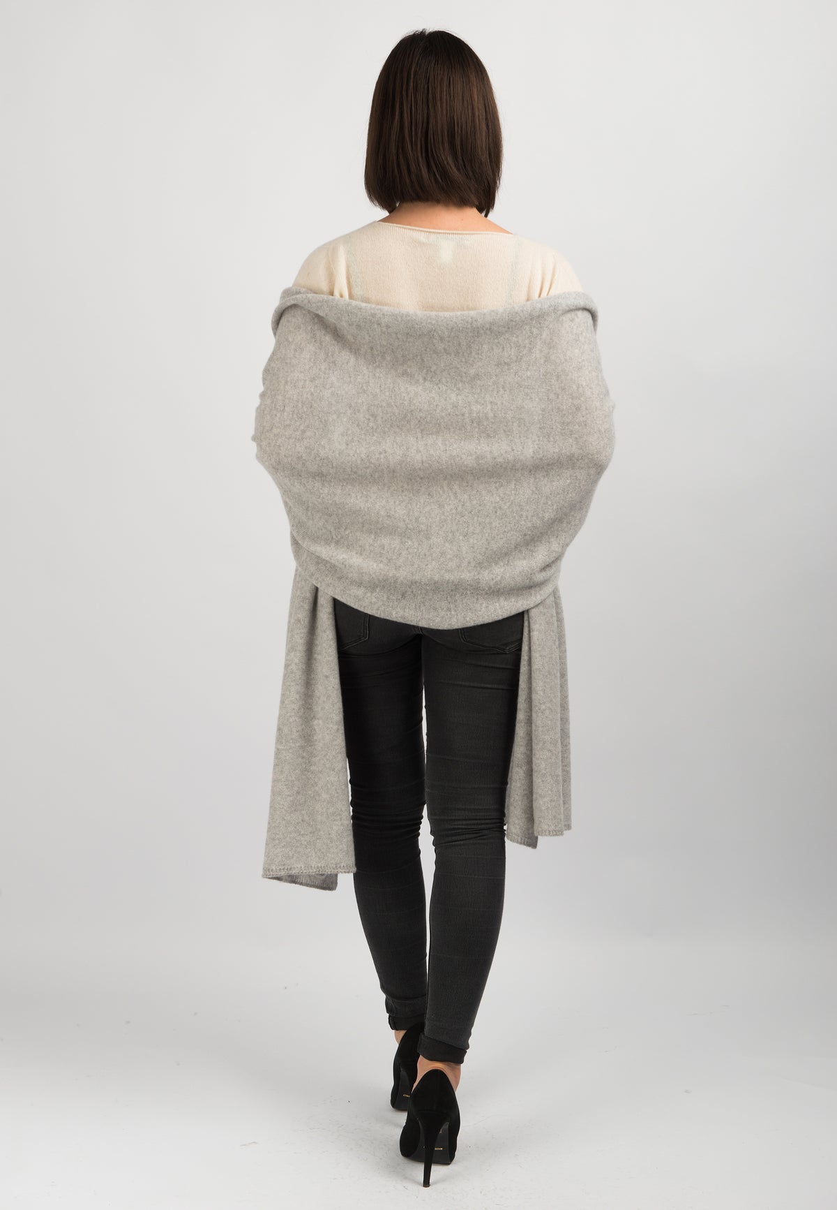Gray Women's 100% Cashmere Wrap, view 3