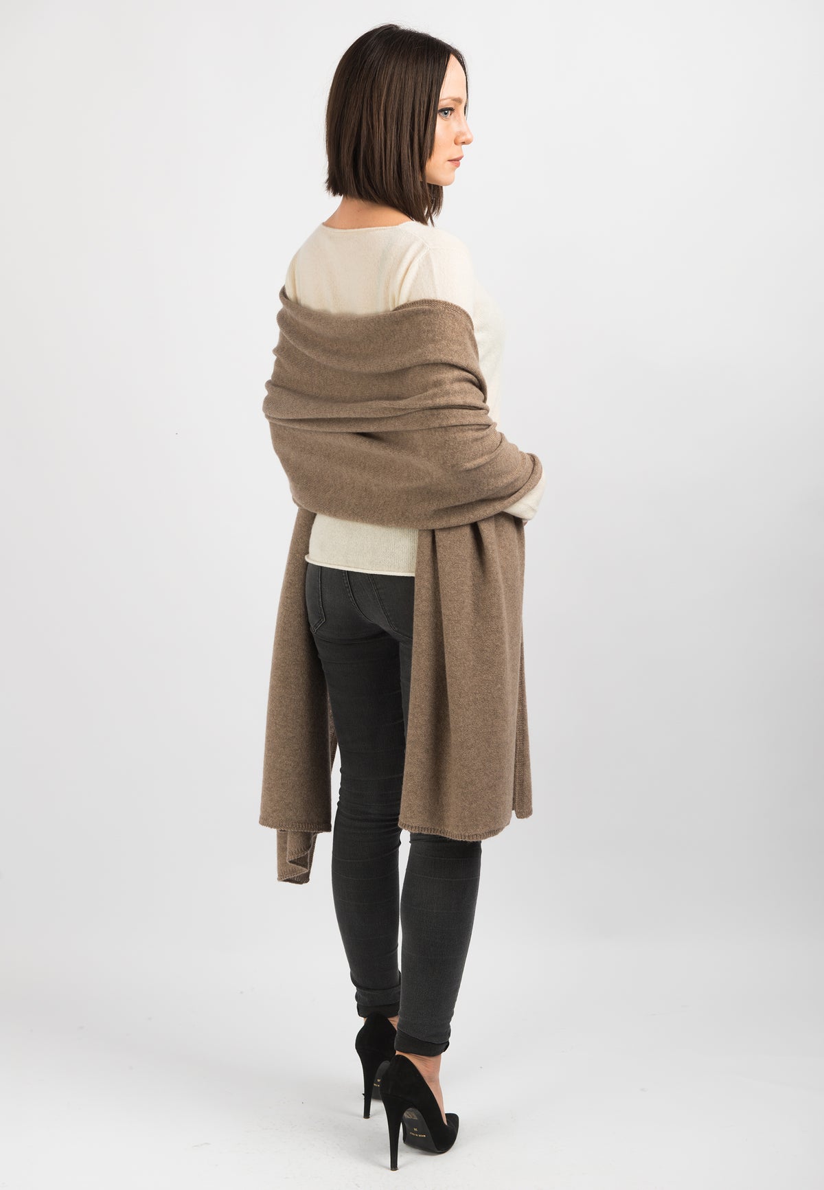 Mink Women's 100% Cashmere Wrap, view 2