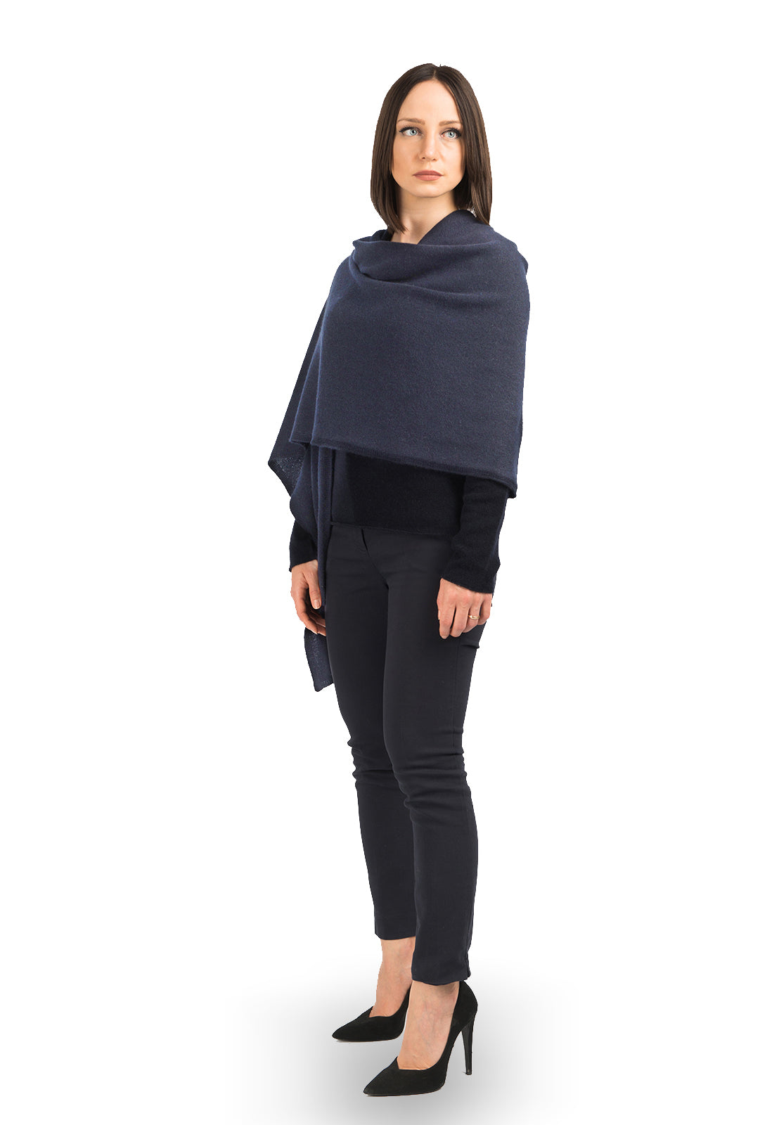 Blue Women's 100% Cashmere Wrap, view 2