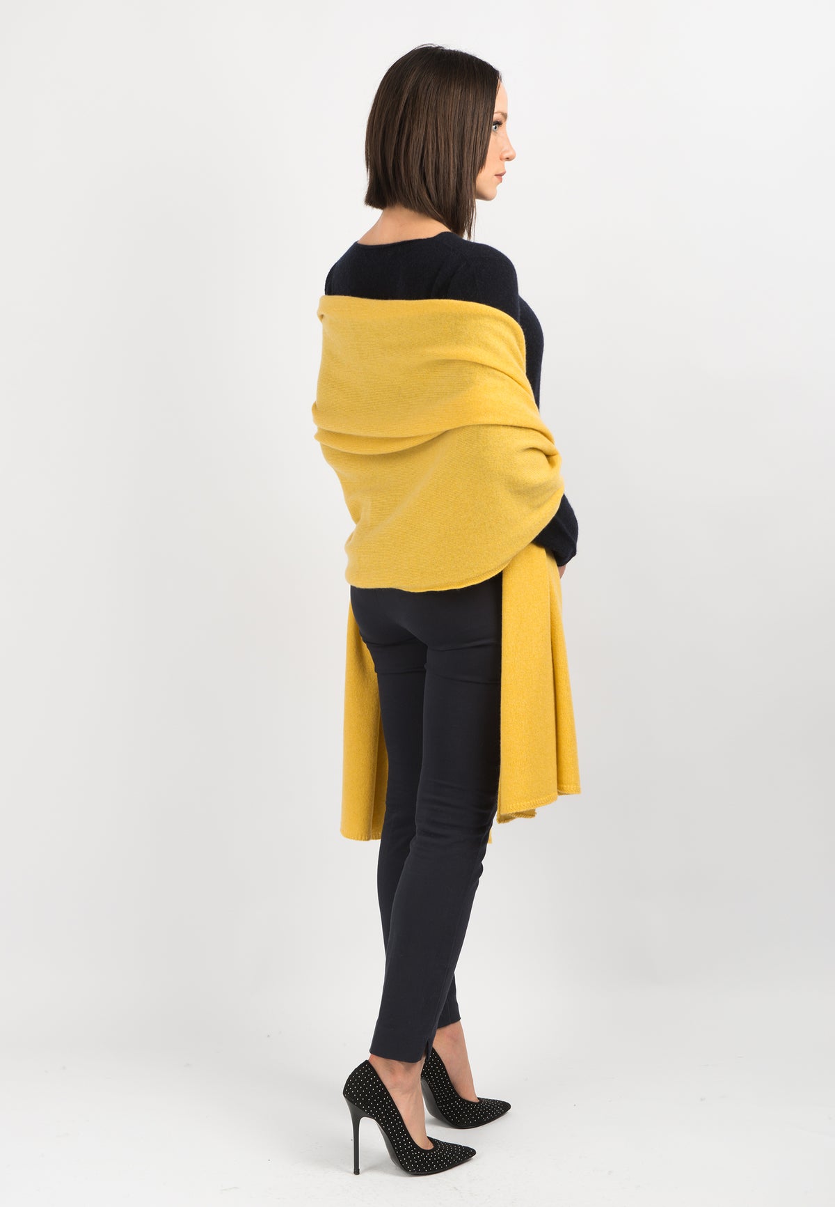 Yellow Women's 100% Cashmere Wrap, view 3