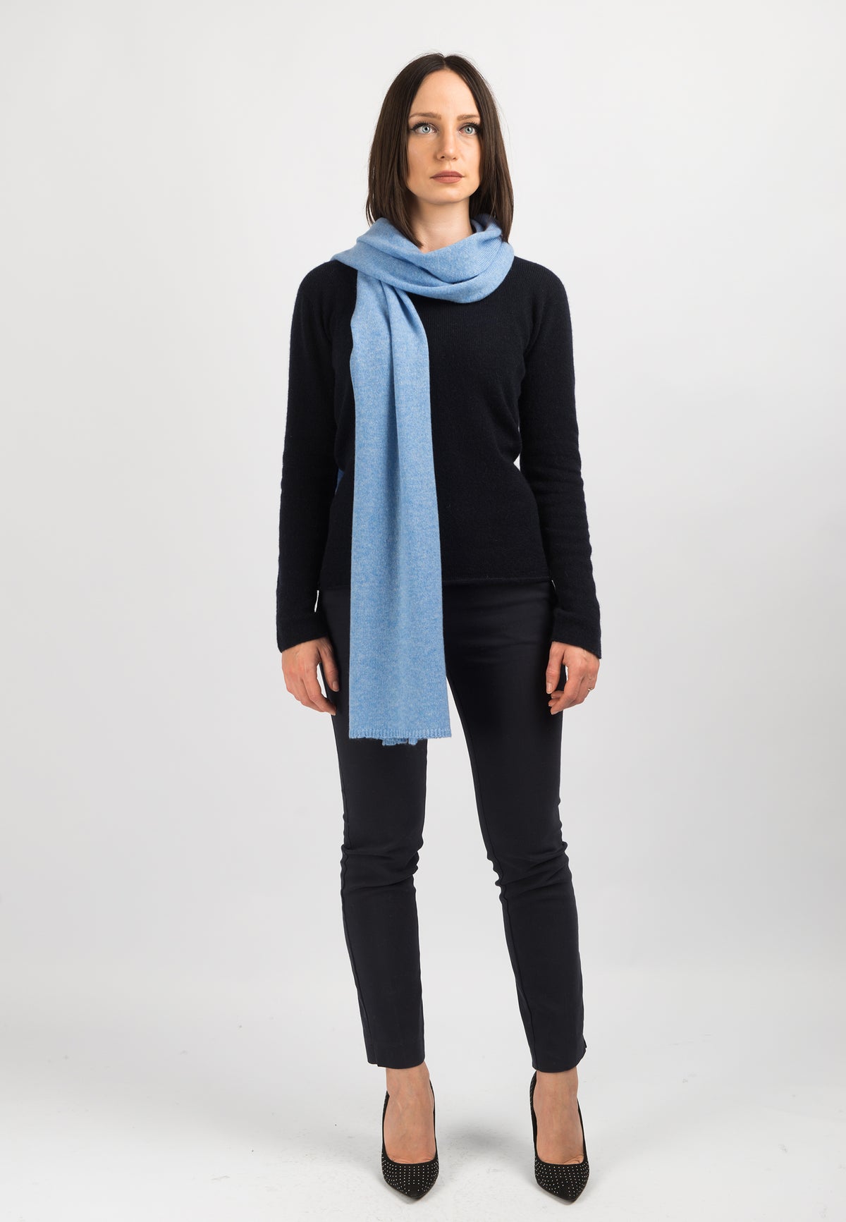 Sky Women's Wide 100% Cashmere Scarf, view 2