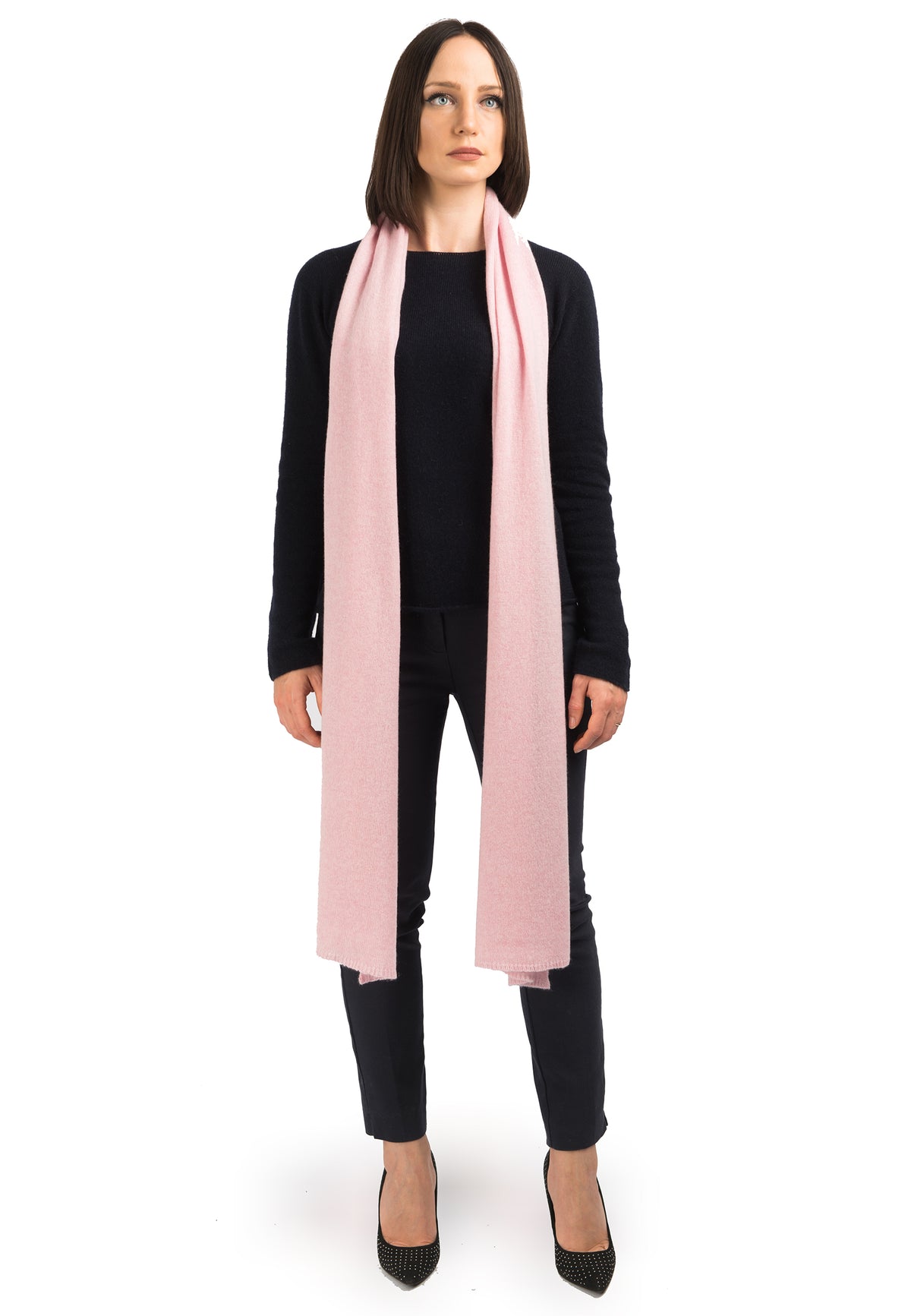 Pink Women's Wide 100% Cashmere Scarf