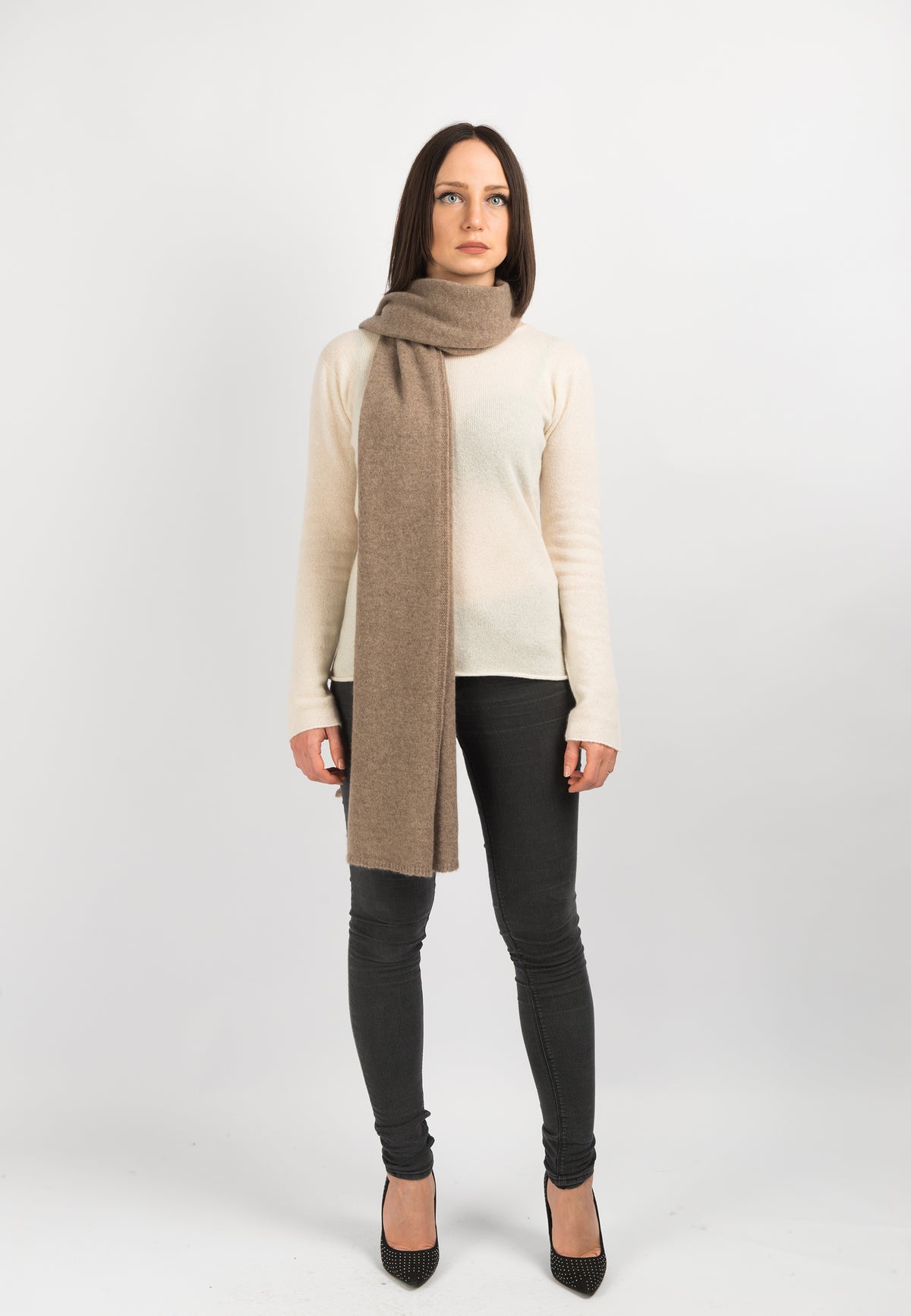 Mink Women's Wide 100% Cashmere Scarf, view 2