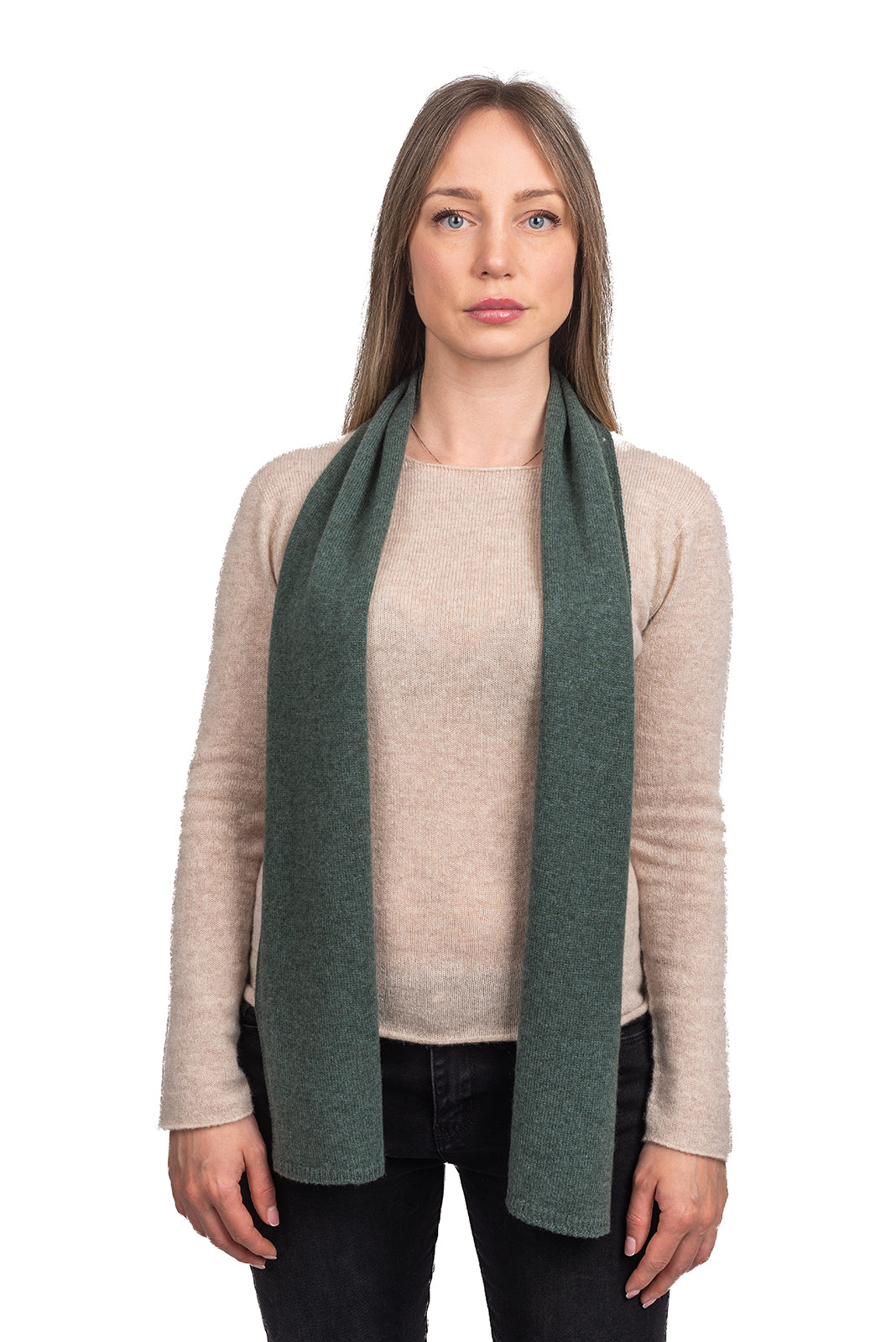Sage Women's 100% Cashmere Skinny Scarf