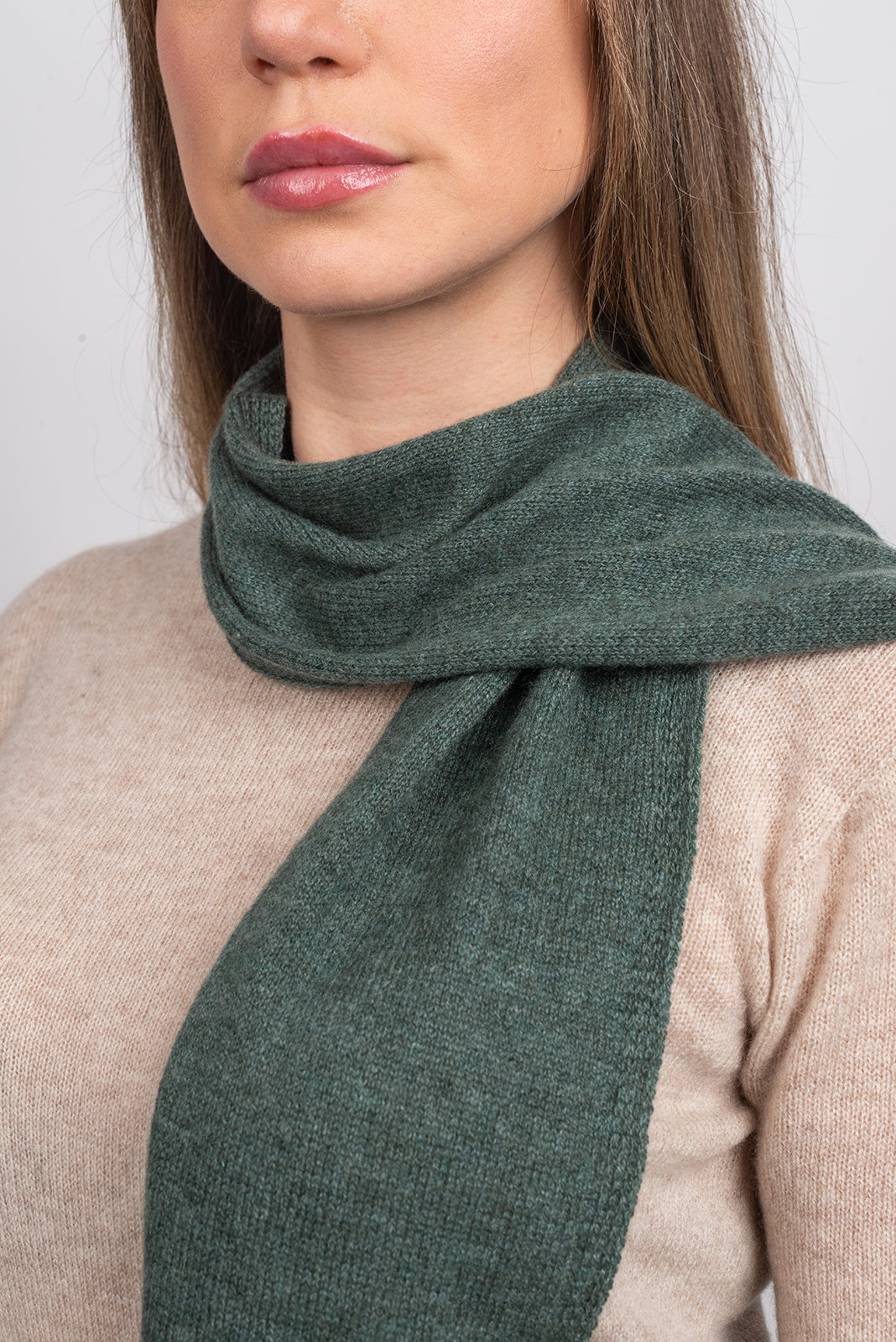 Sage Women's 100% Cashmere Skinny Scarf, view 3