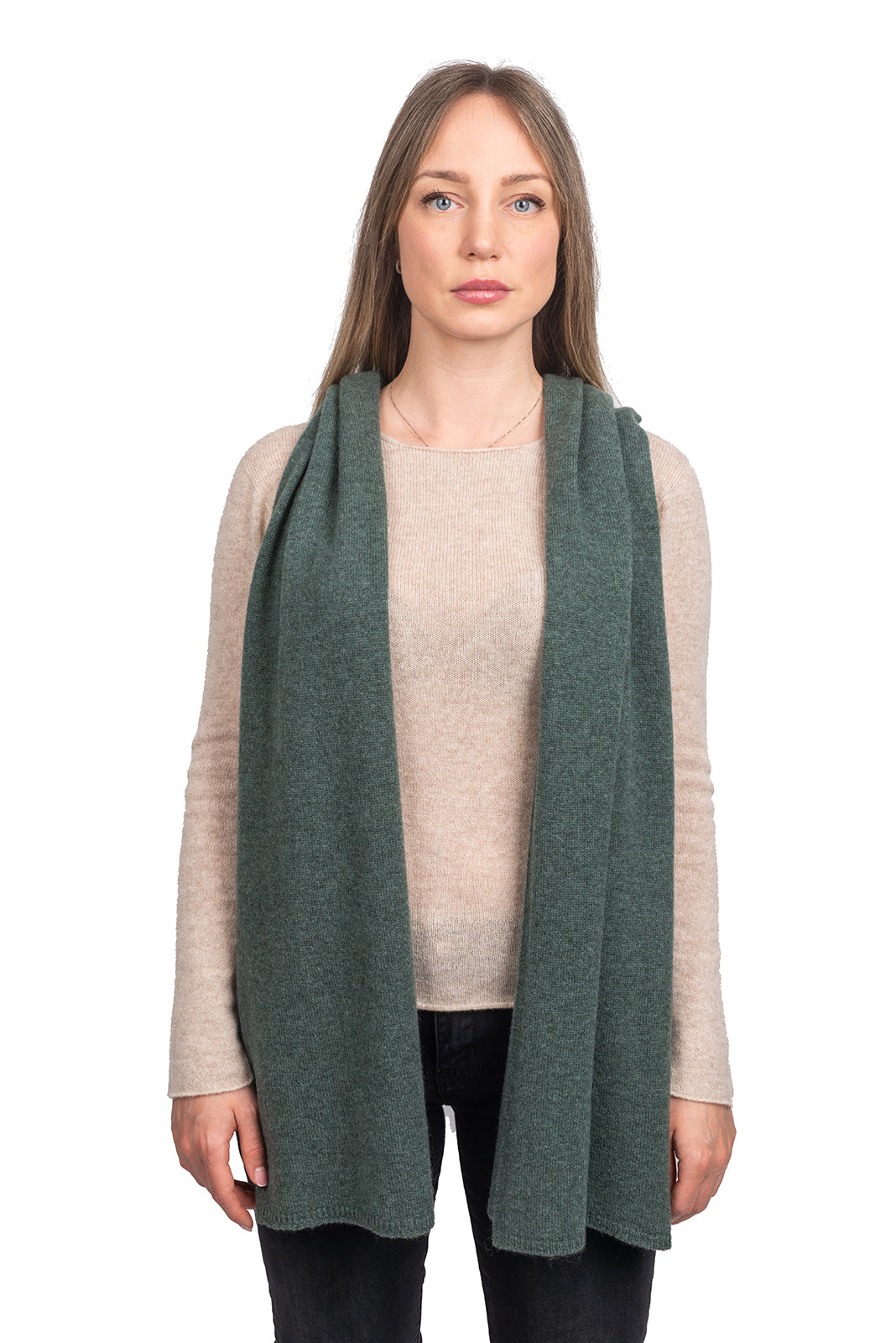 Sage Women's Wide 100% Cashmere Scarf