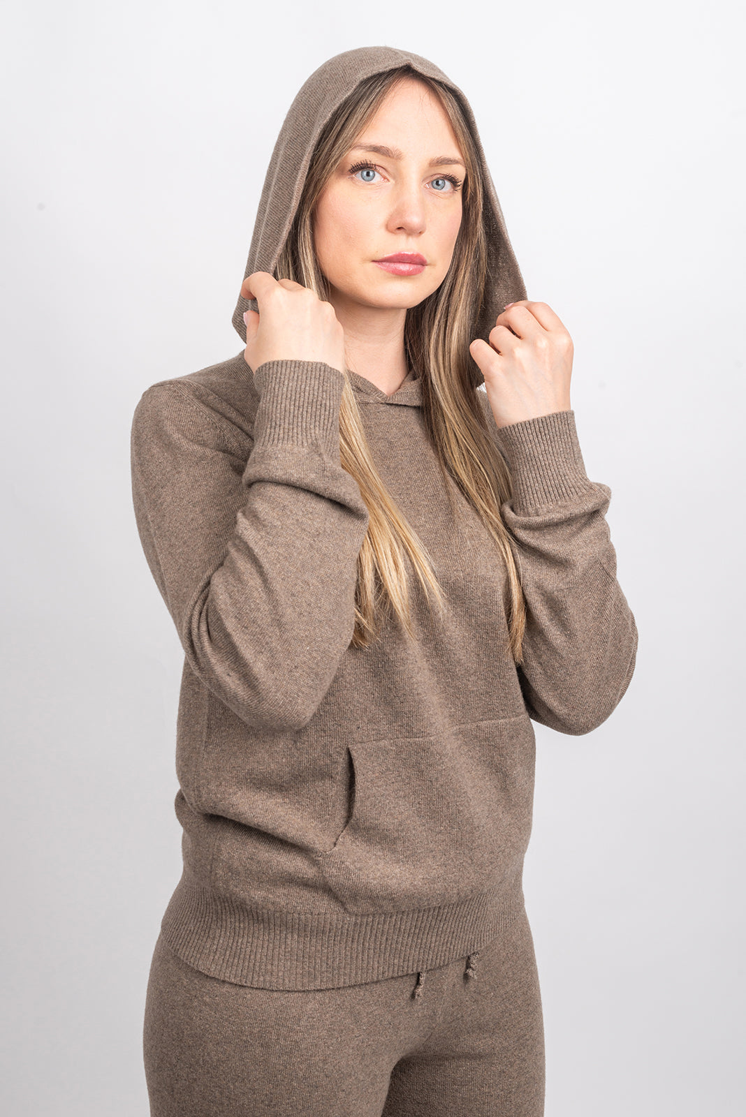 Women's Hooded Cashmere Blend Sweatshirt, view 24