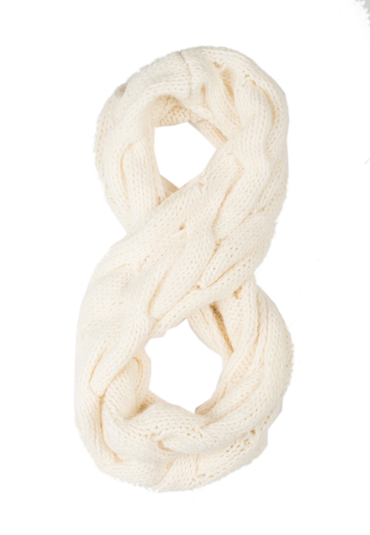Cream Cable-Knit Scarf, view 6