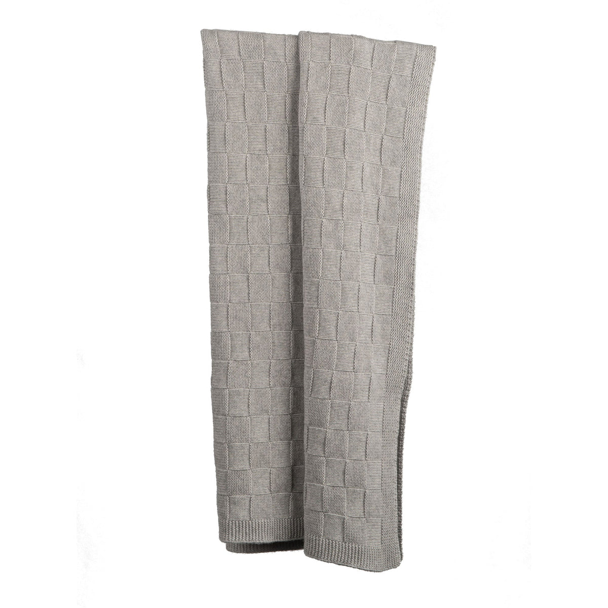 Gray Checkerboard 100% Cashmere Throw