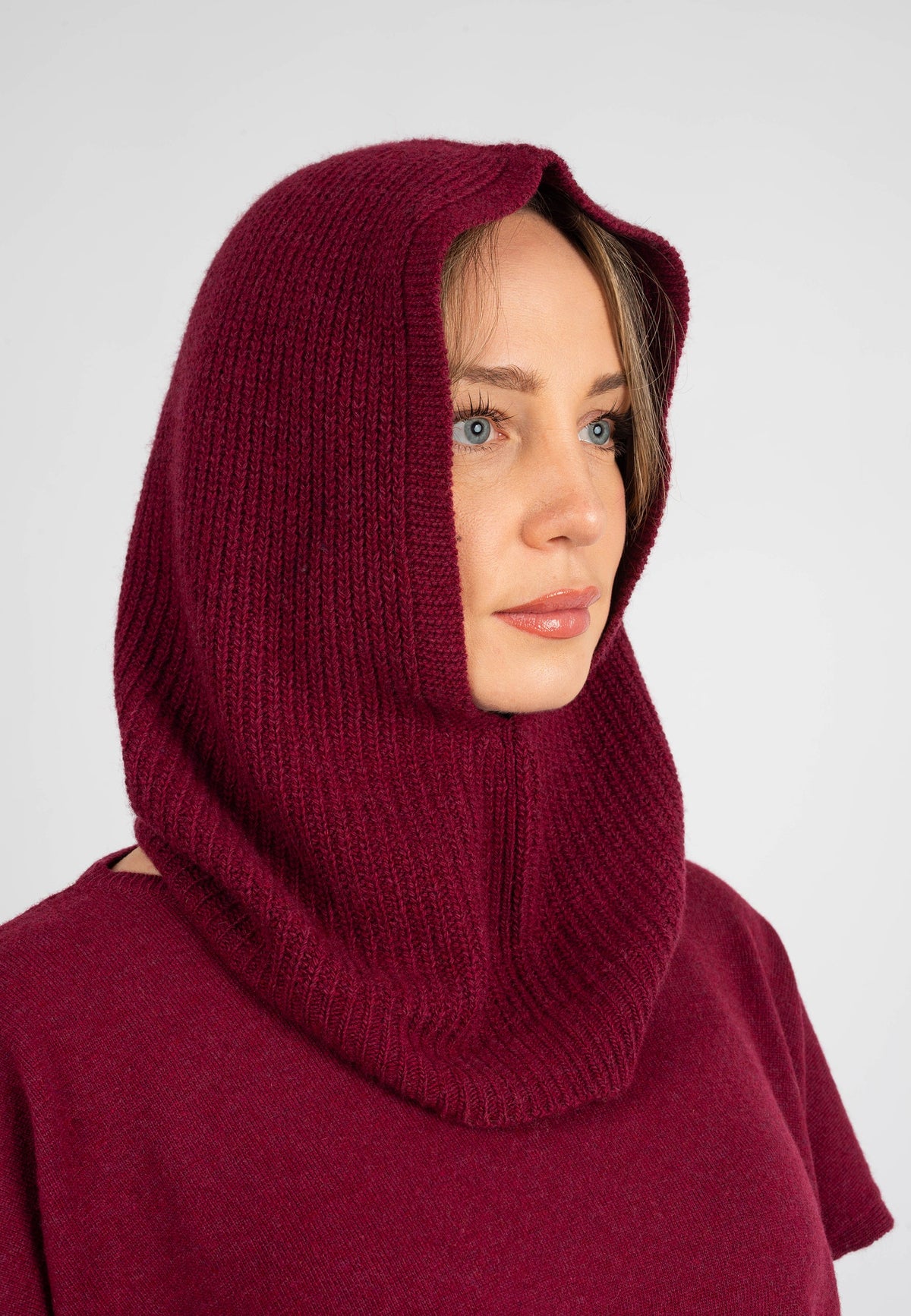 Cashmere Blend Balaclava, burgundy | Dalle Piane Cashmere