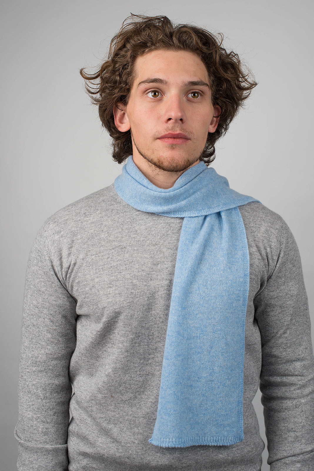 Sky Men's 100% Cashmere Skinny Scarf, view 2