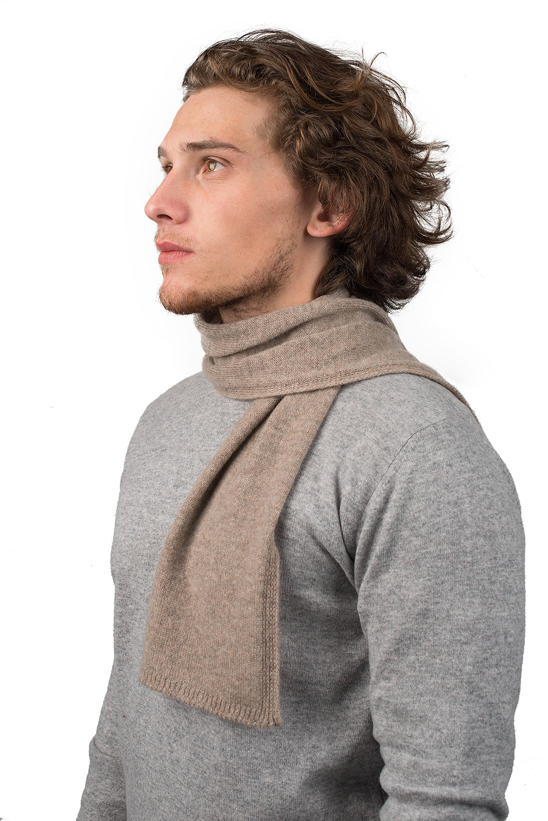 Mink Men's 100% Cashmere Skinny Scarf