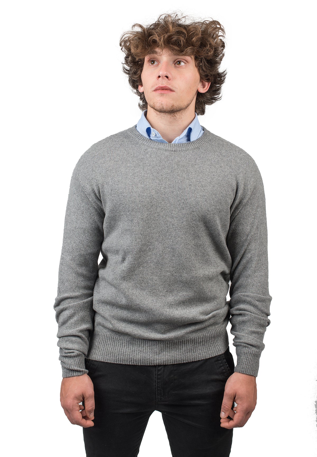 Gray Men's Recycled Cashmere Blend Crewneck
