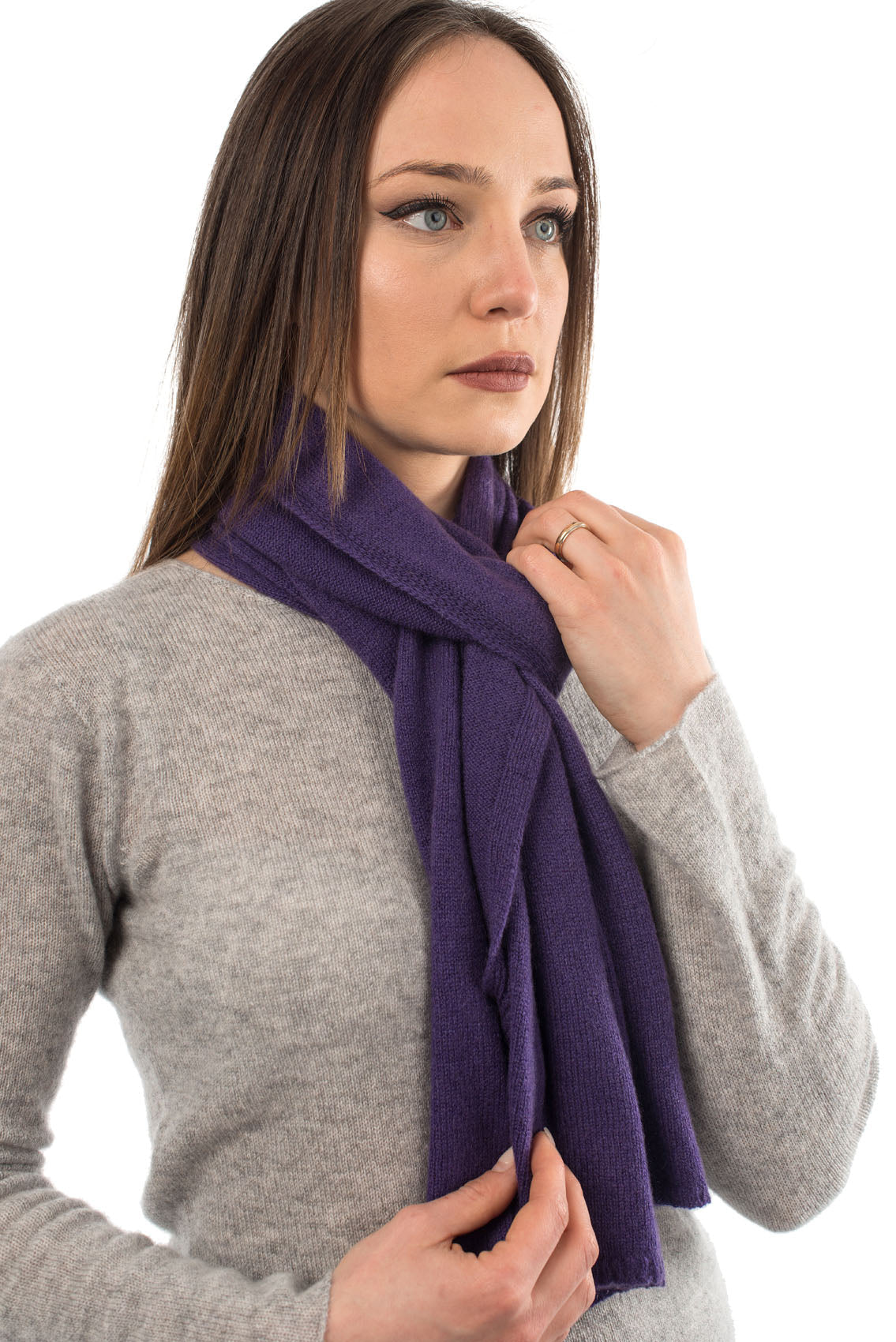 Purple Unisex 100% Cashmere Scarf, view 3