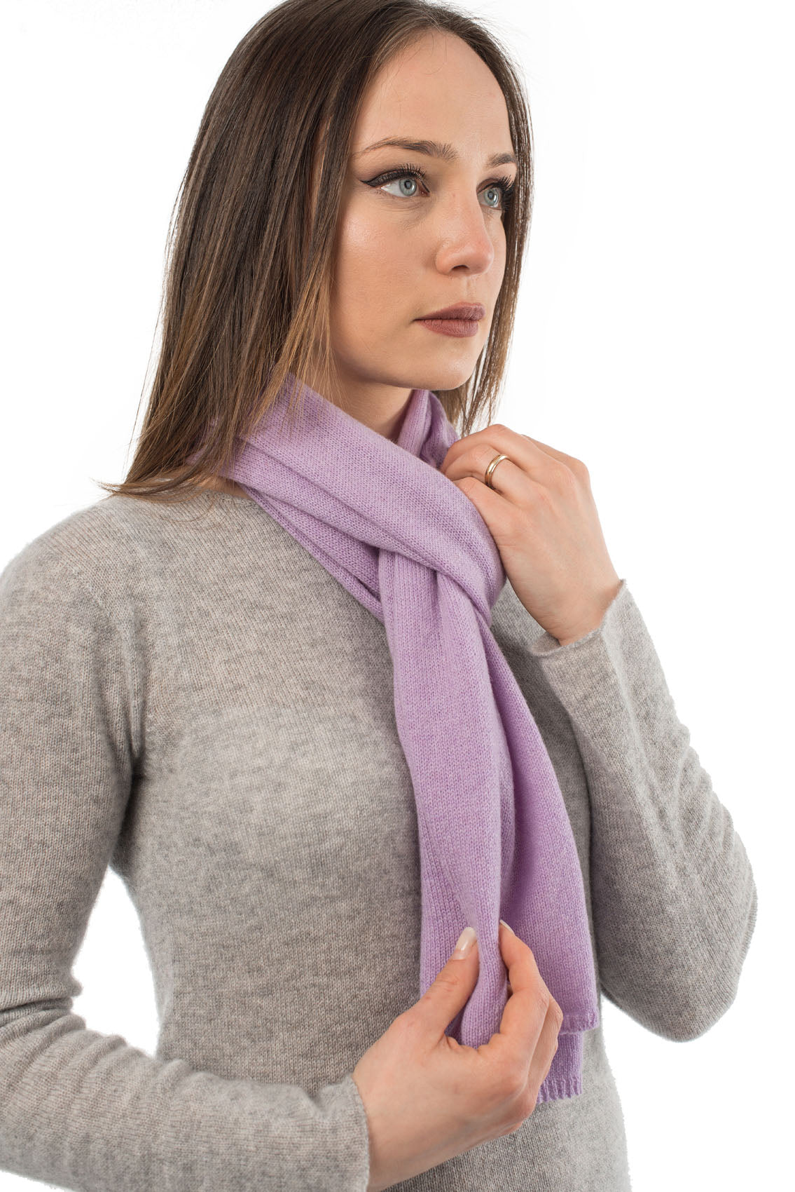 Lilac Unisex 100% Cashmere Scarf, view 3