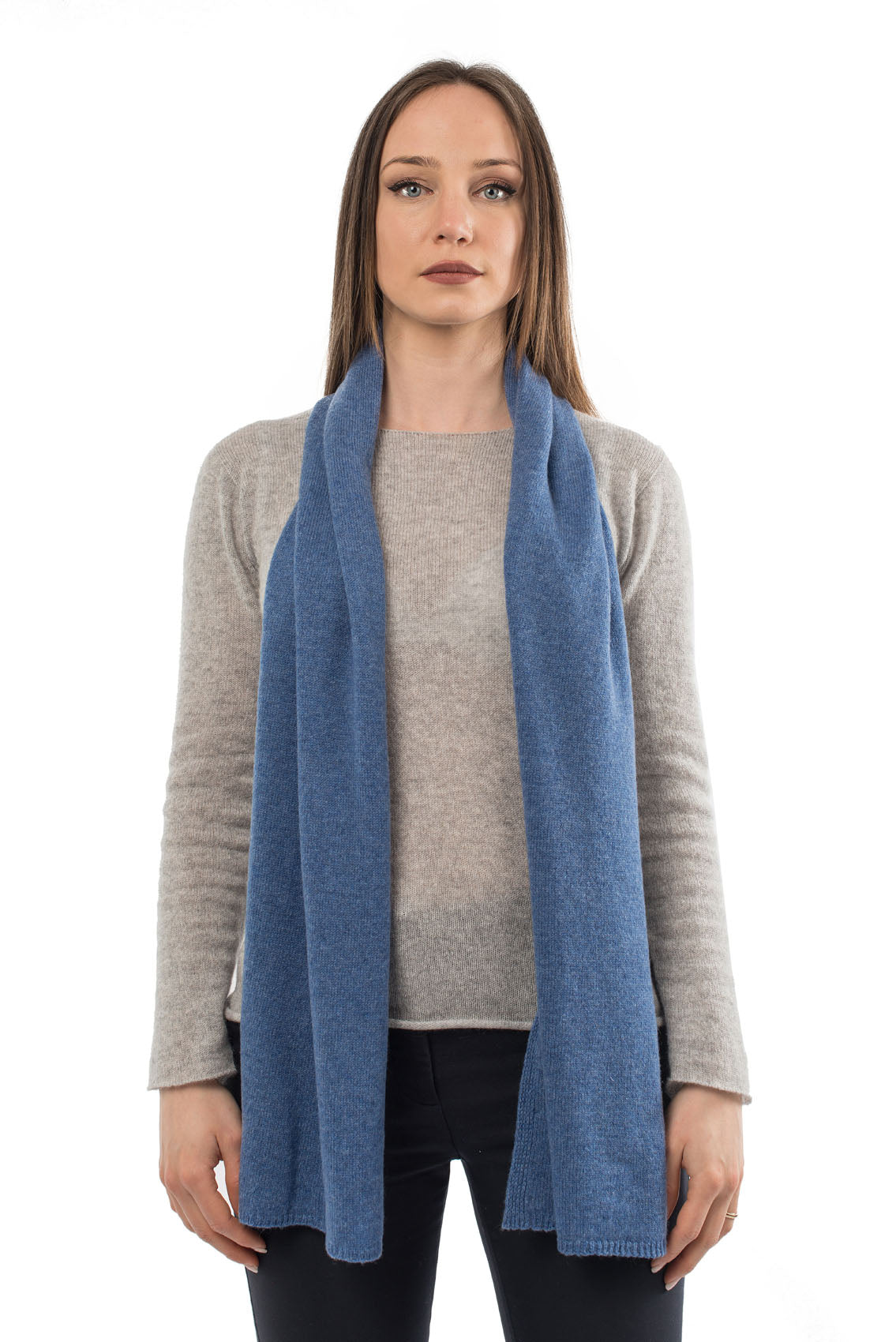 Light Blue Unisex 100% Cashmere Scarf