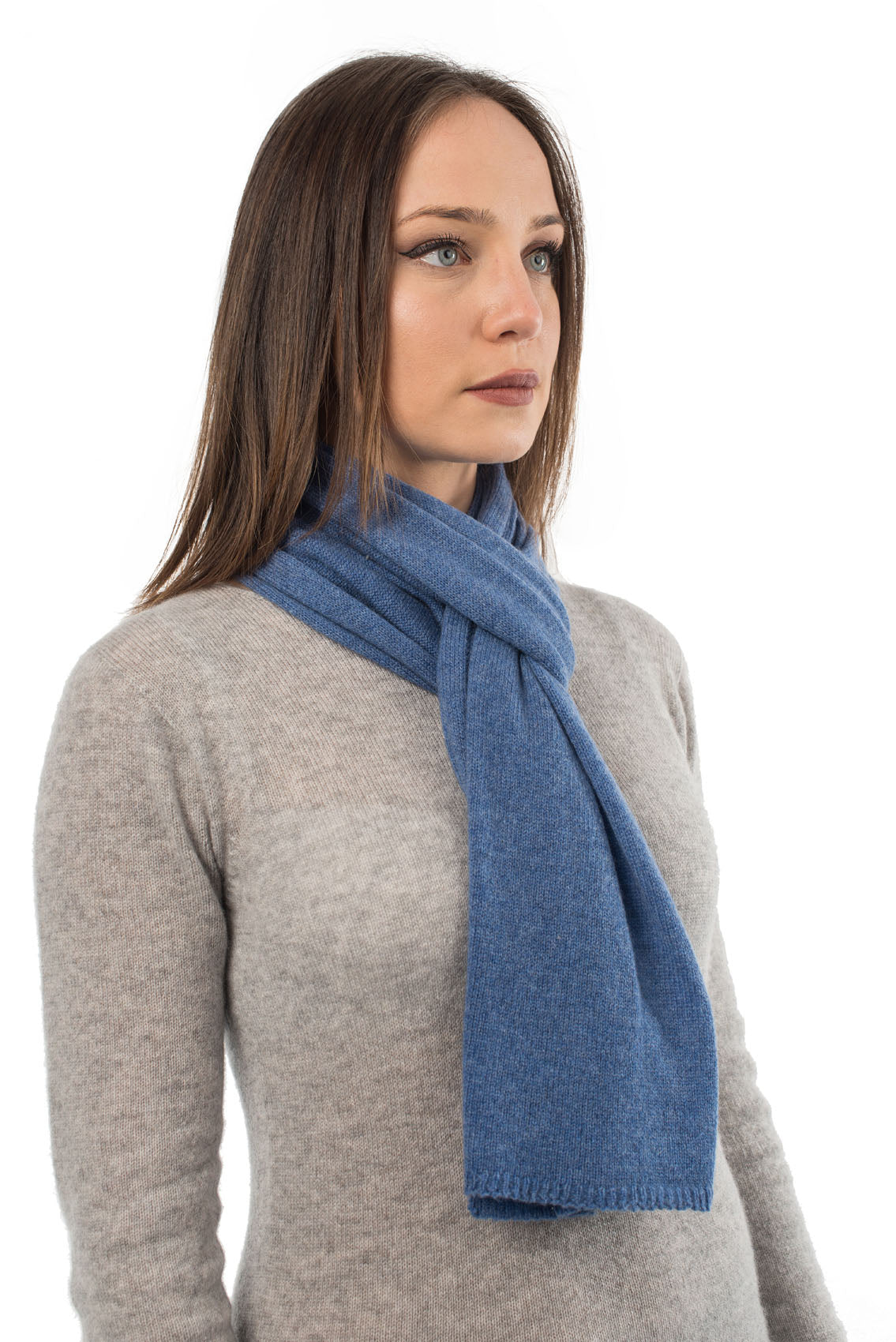 Light Blue Unisex 100% Cashmere Scarf, view 2