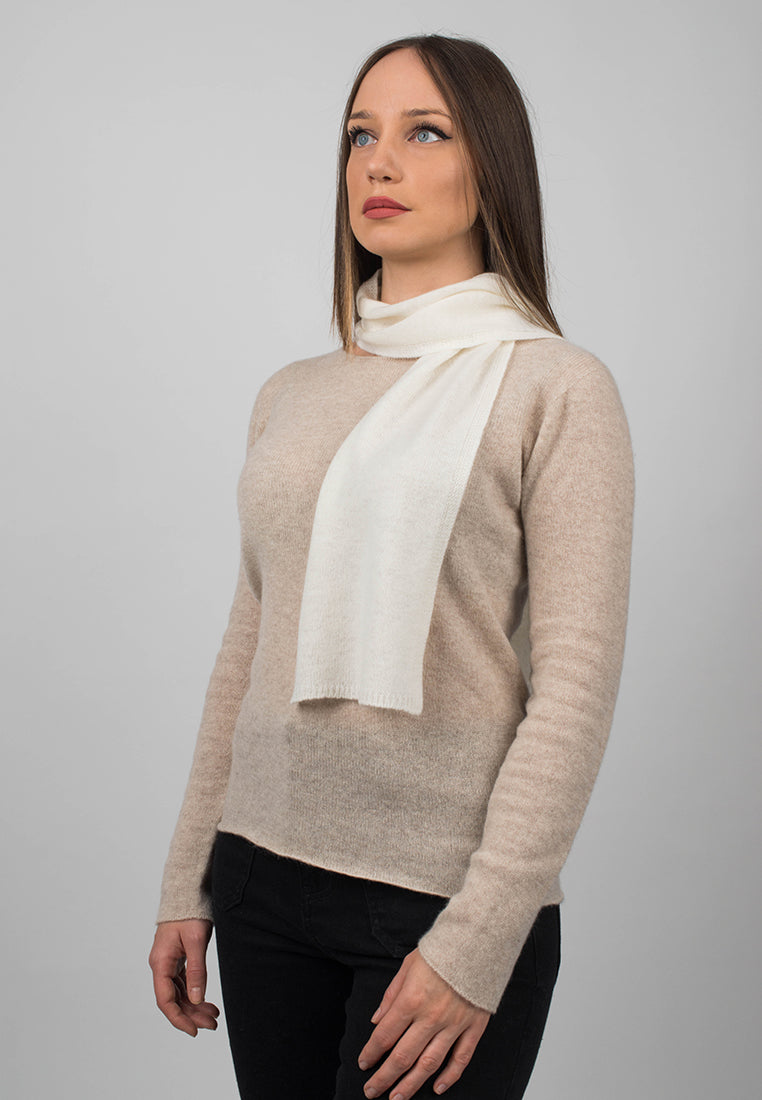 Mink Women's 100% Cashmere Skinny Scarf, view 6