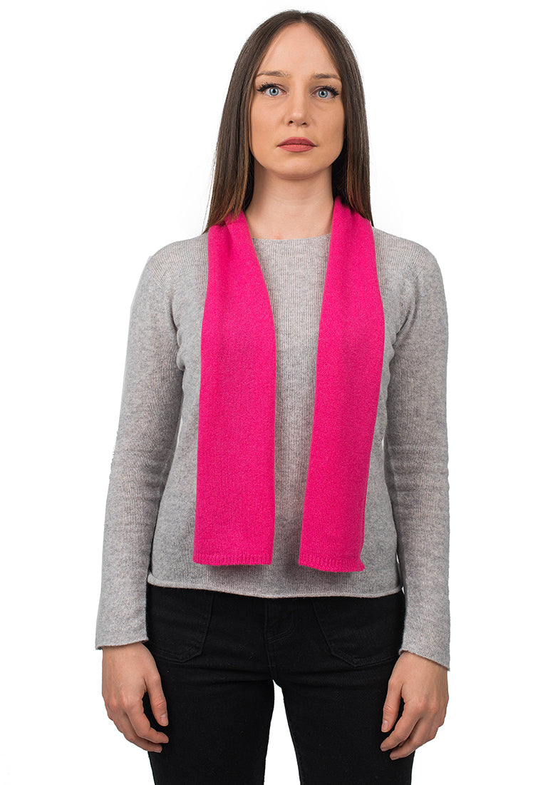 Fuchsia Women's 100% Cashmere Skinny Scarf
