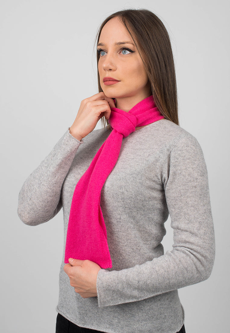 Fuchsia Women's 100% Cashmere Skinny Scarf, view 3