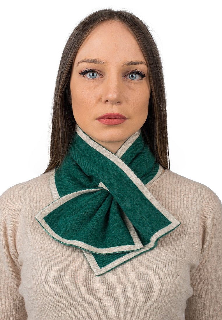 Green Women's Reversible 100% Cashmere Neck Warmer