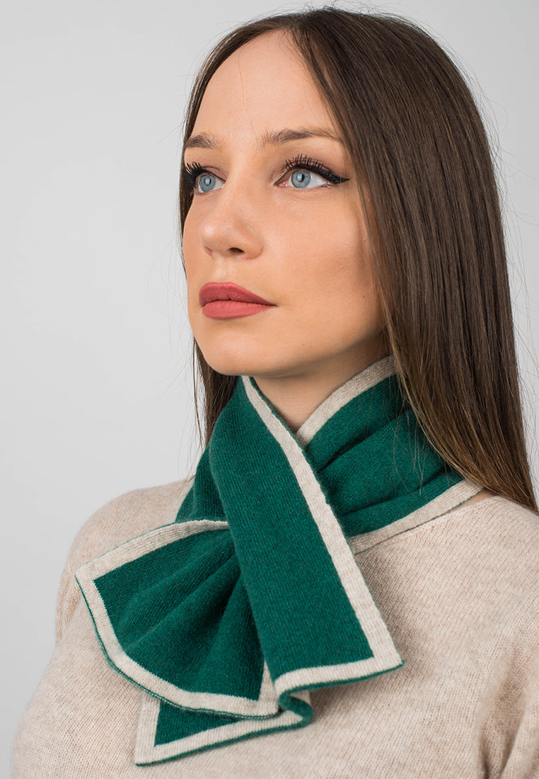 Green Women's Reversible 100% Cashmere Neck Warmer, view 2