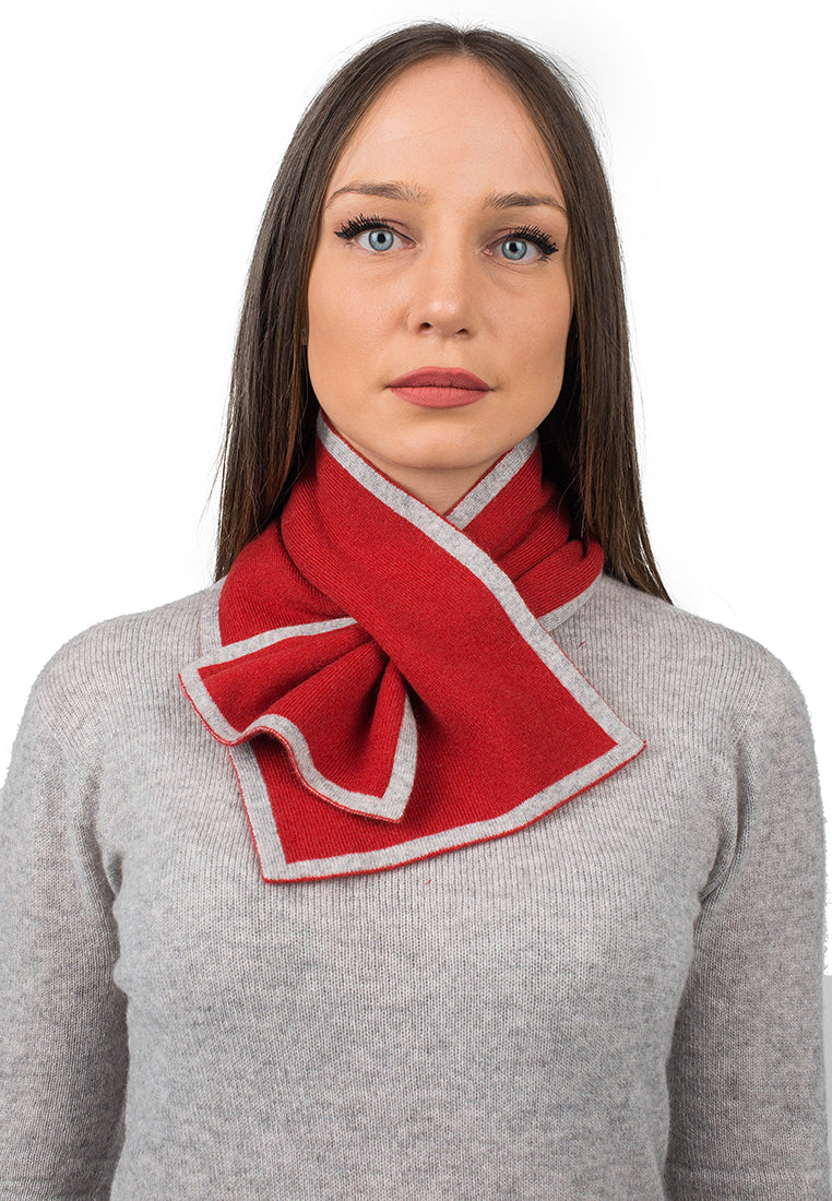 Red Women's Reversible 100% Cashmere Neck Warmer