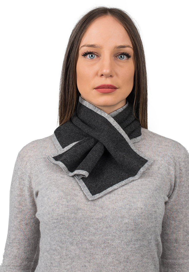 Charcoal Women's Reversible 100% Cashmere Neck Warmer