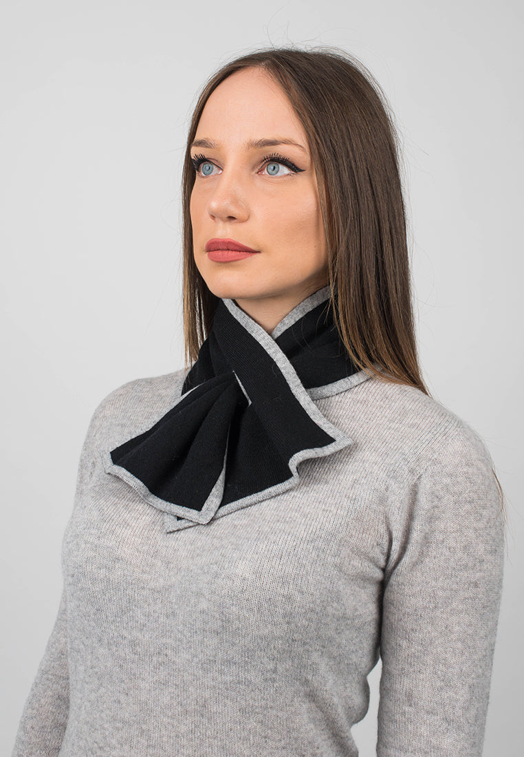 Black Women's Reversible 100% Cashmere Neck Warmer, view 2