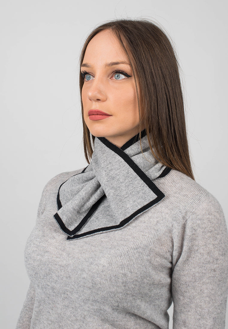 Black Women's Reversible 100% Cashmere Neck Warmer, view 4