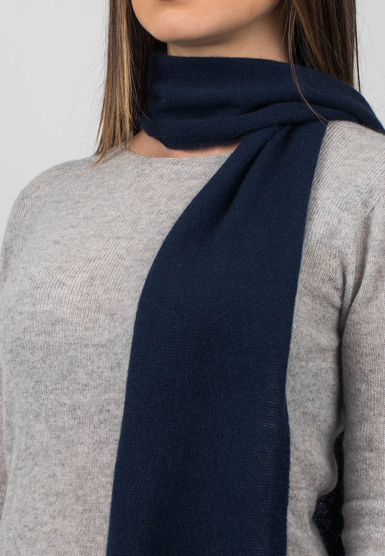Blue Women's 100% Cashmere Skinny Scarf, view 3