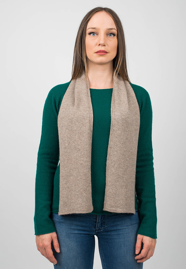 Mink Women's 100% Cashmere Skinny Scarf, view 2
