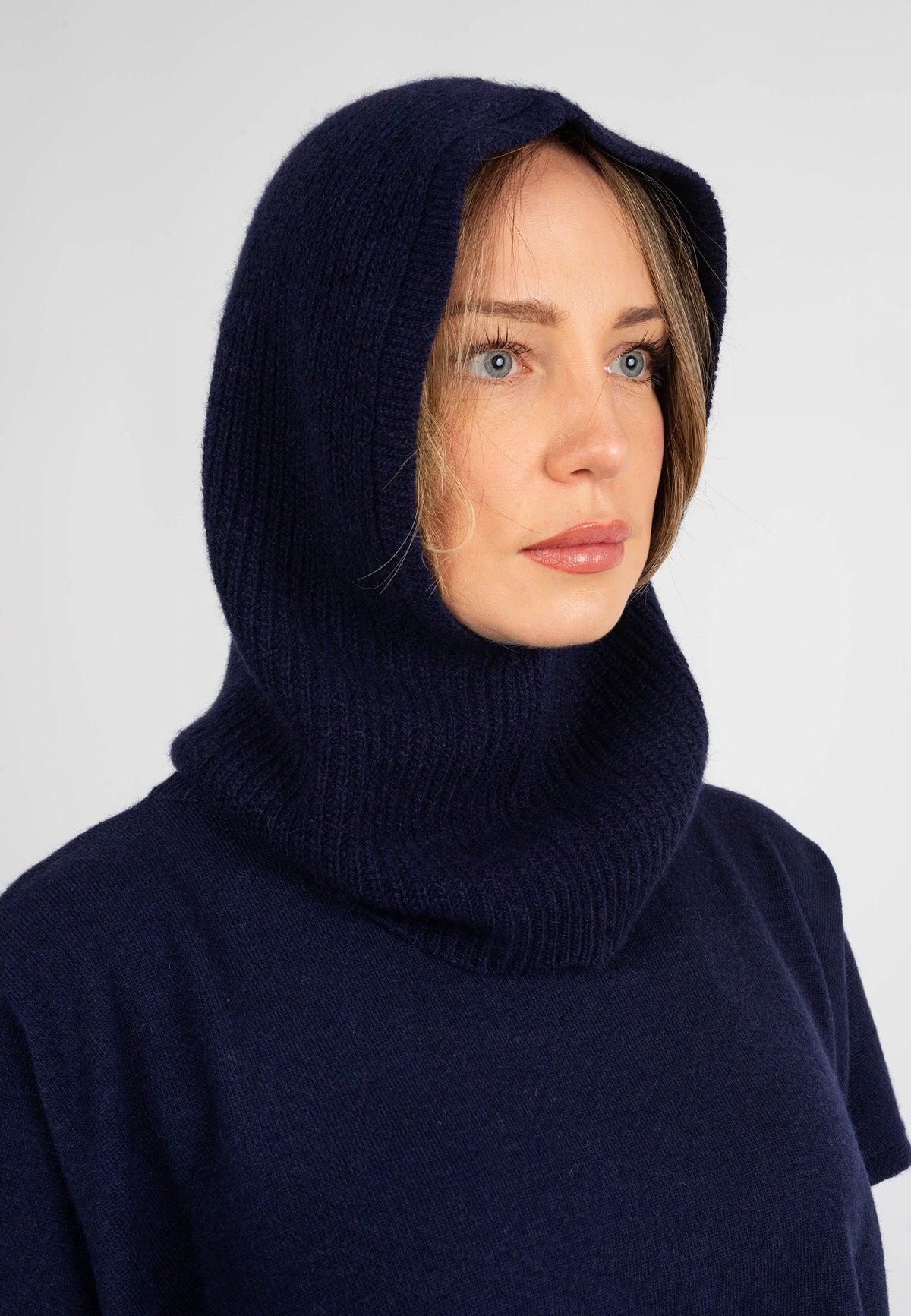 Cashmere Blend Balaclava, blue | Dalle Piane Cashmere