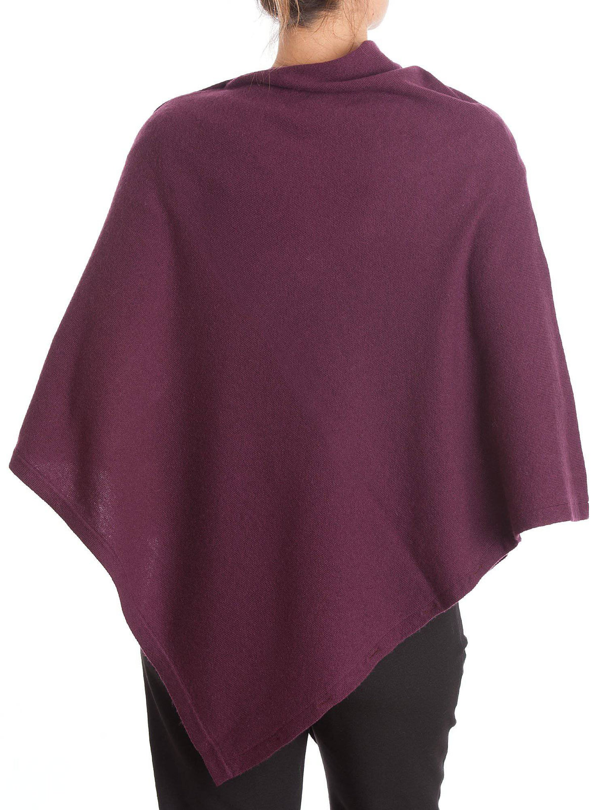 Yellow Cashmere Blend Poncho With Buttons, view 3