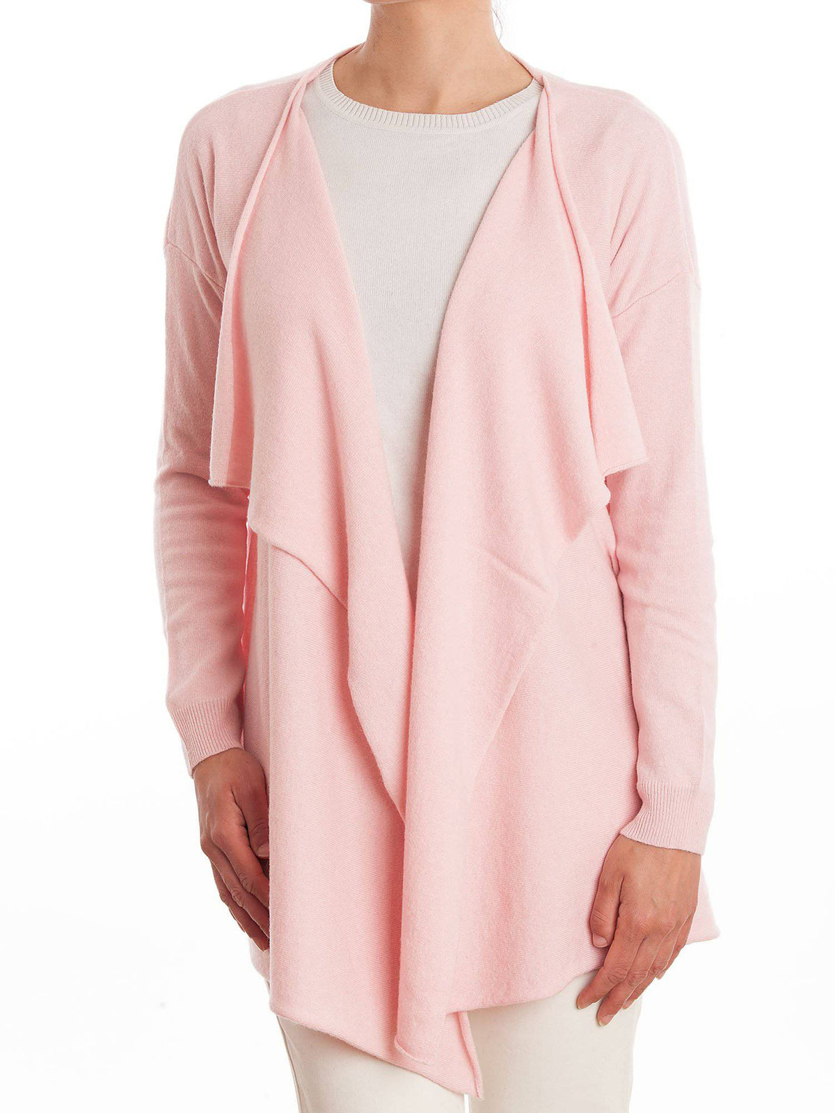 Pink Women's Asymmetric Cashmere Blend Cardigan
