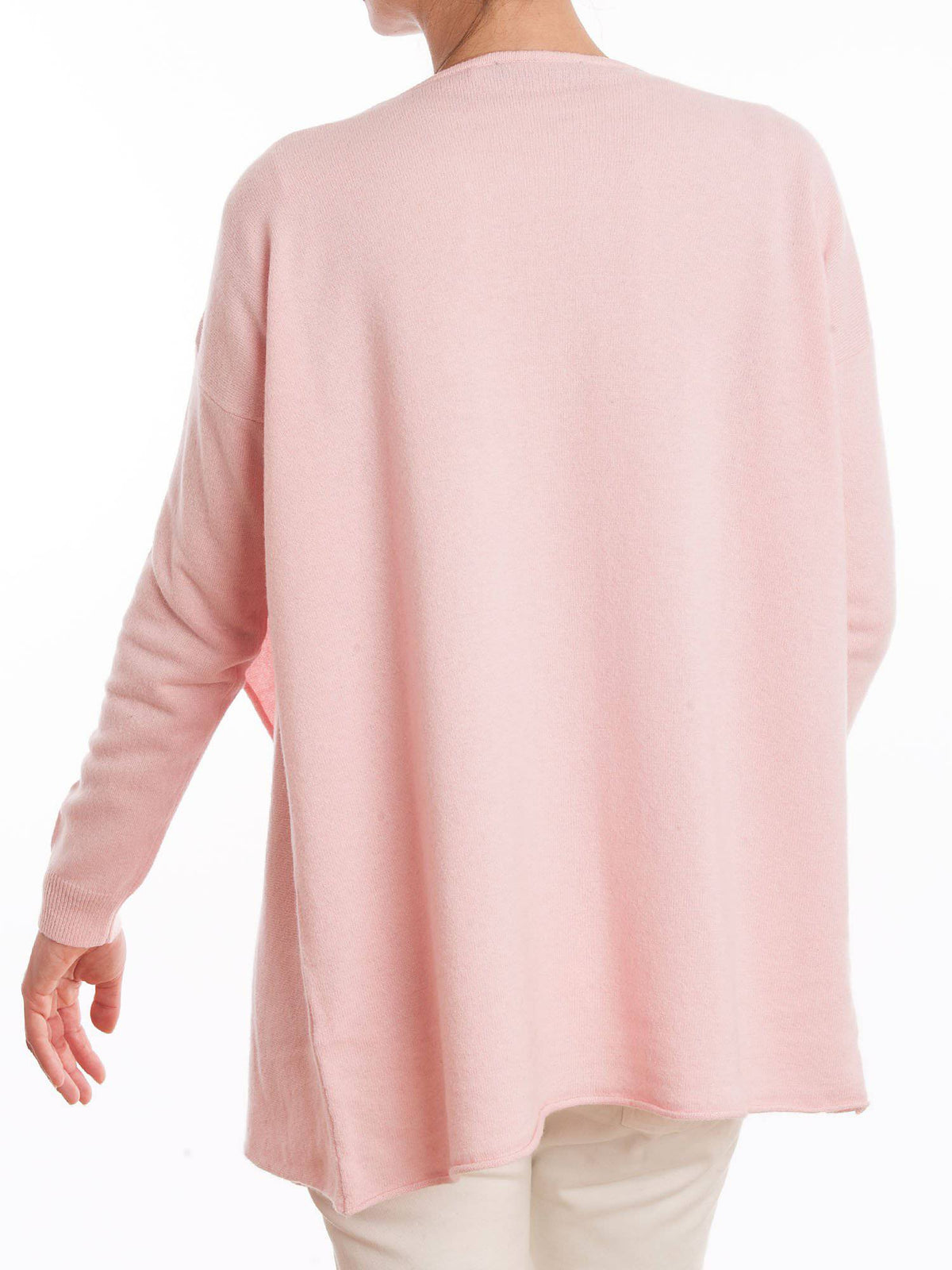 Pink Women's Asymmetric Cashmere Blend Cardigan, view 3