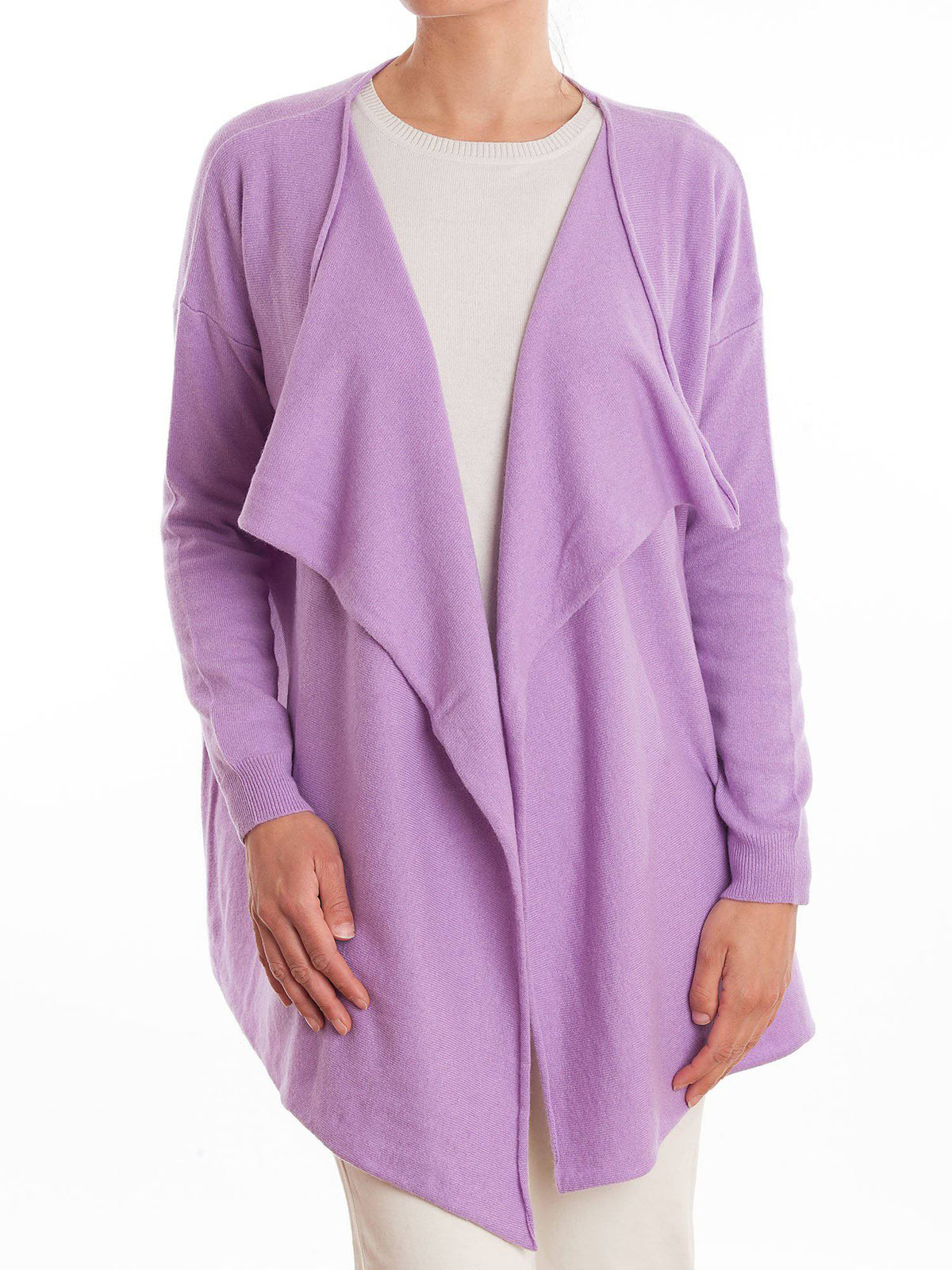 Lilac Women's Asymmetric Cashmere Blend Cardigan