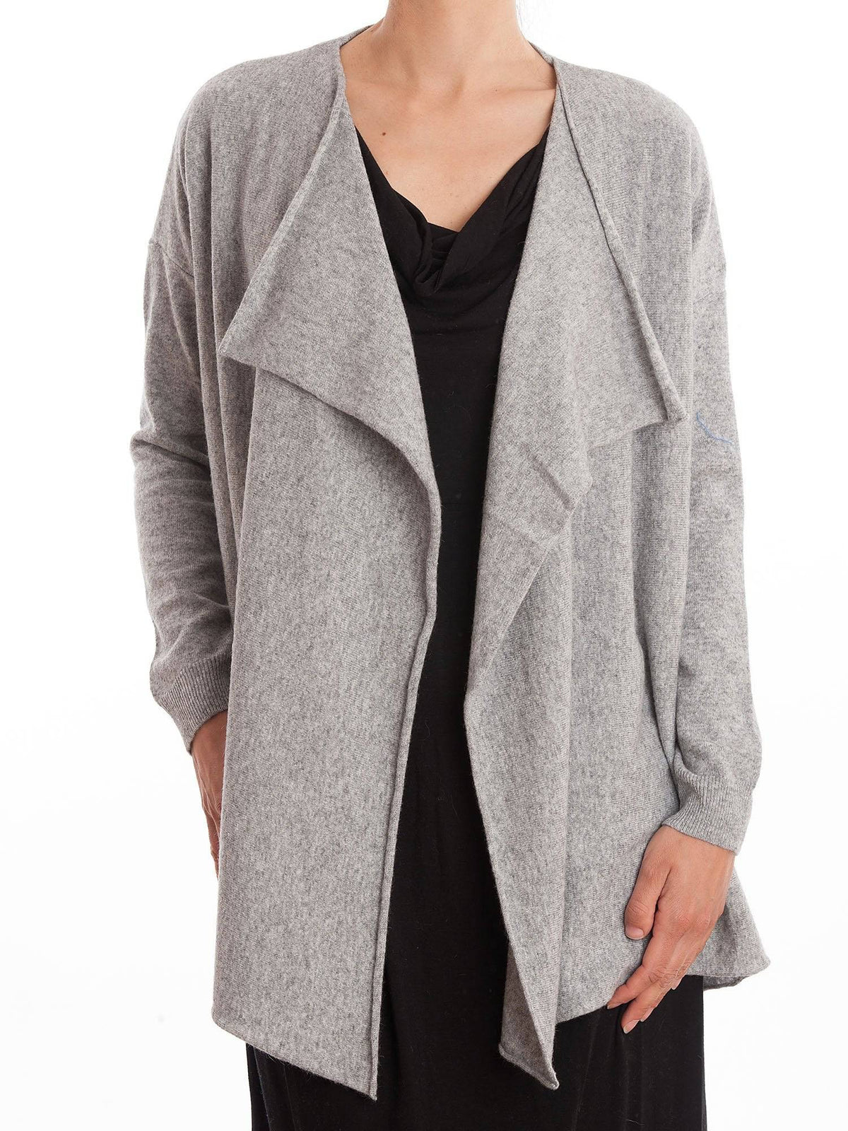 Gray Women's Asymmetric Cashmere Blend Cardigan