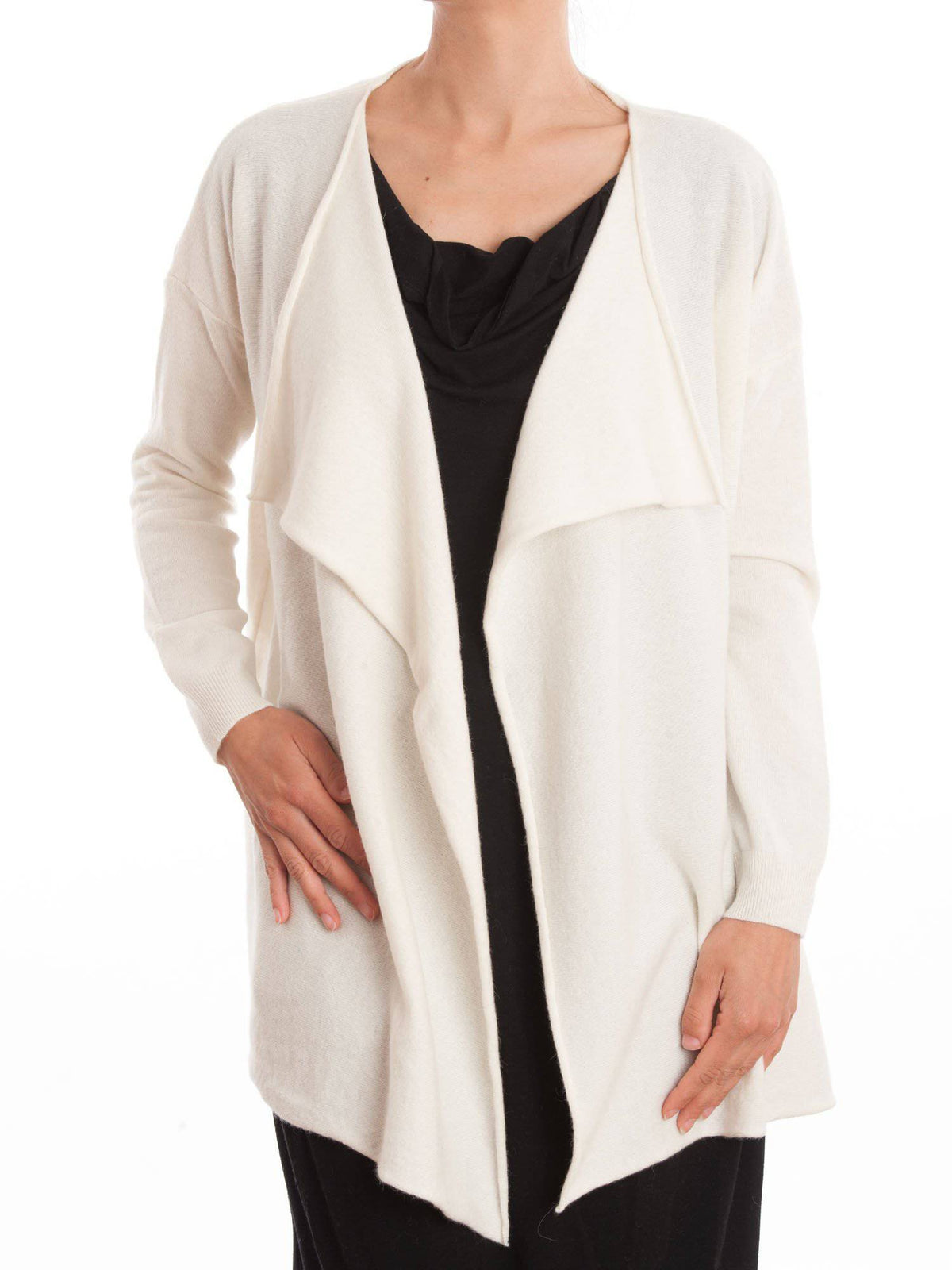 Cream Women's Asymmetric Cashmere Blend Cardigan