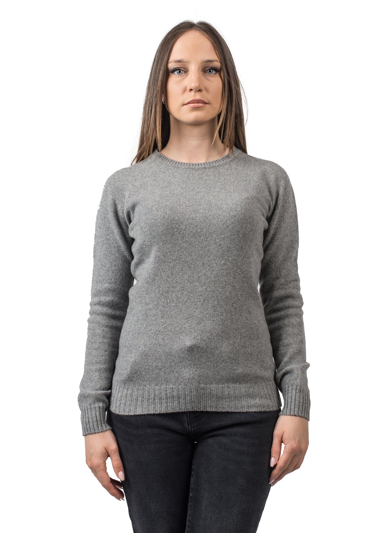 Gray Women's Recycled Cashmere Blend Crewneck
